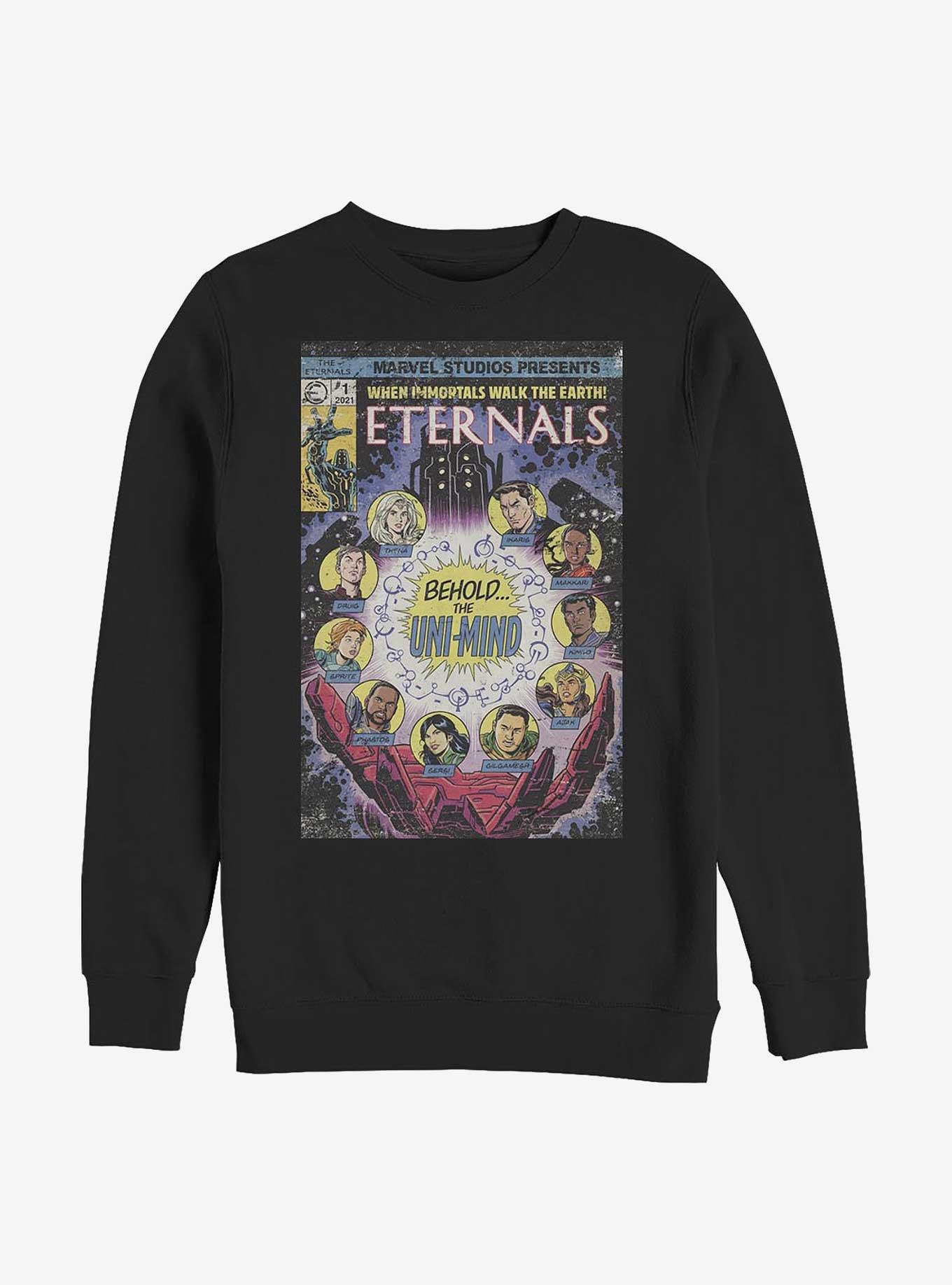 Marvel Eternals Vintage Comic Crew Sweatshirt, BLACK, hi-res