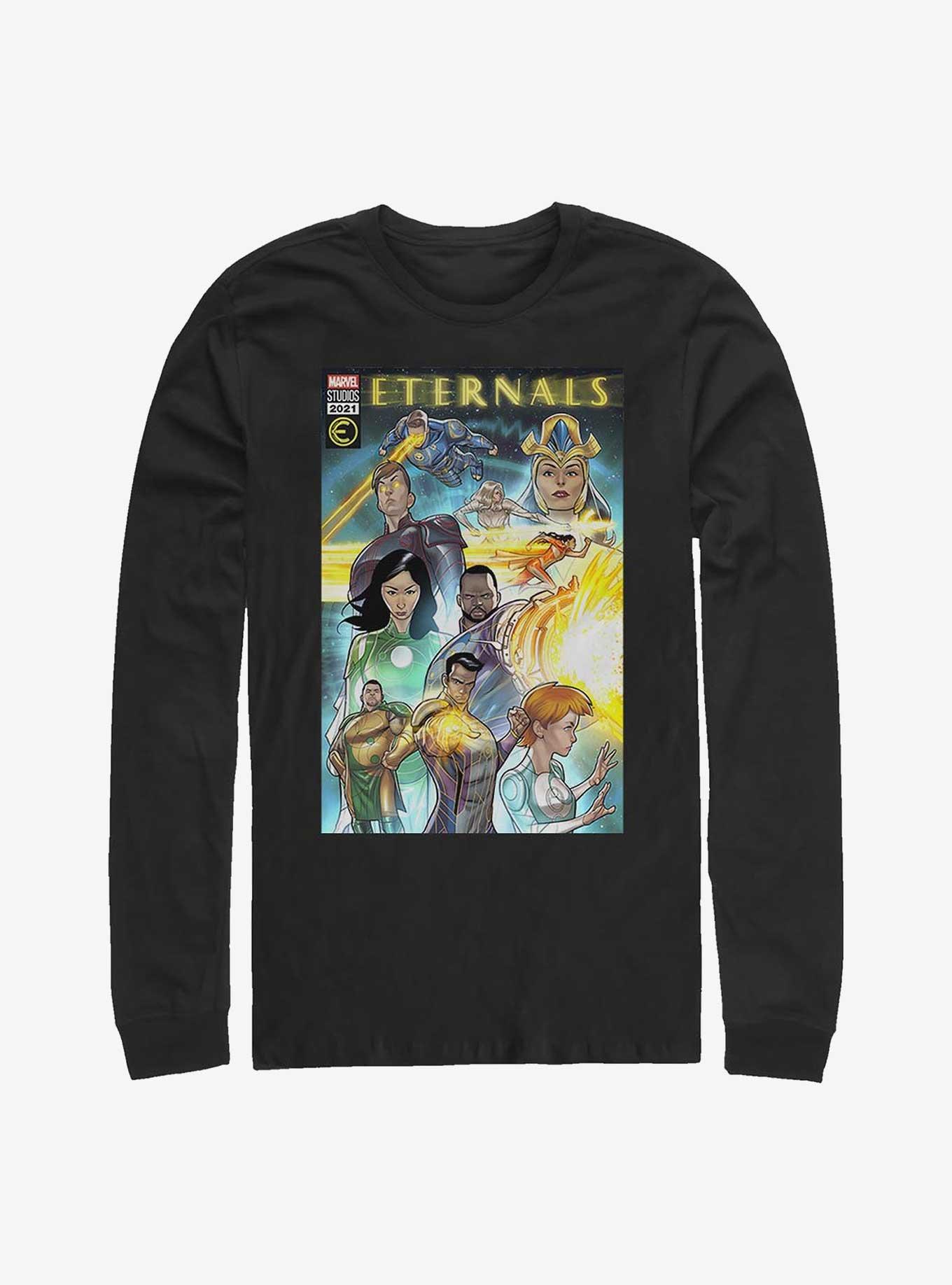 Marvel Eternals Group Comic Cover Long-Sleeve T-Shirt, BLACK, hi-res