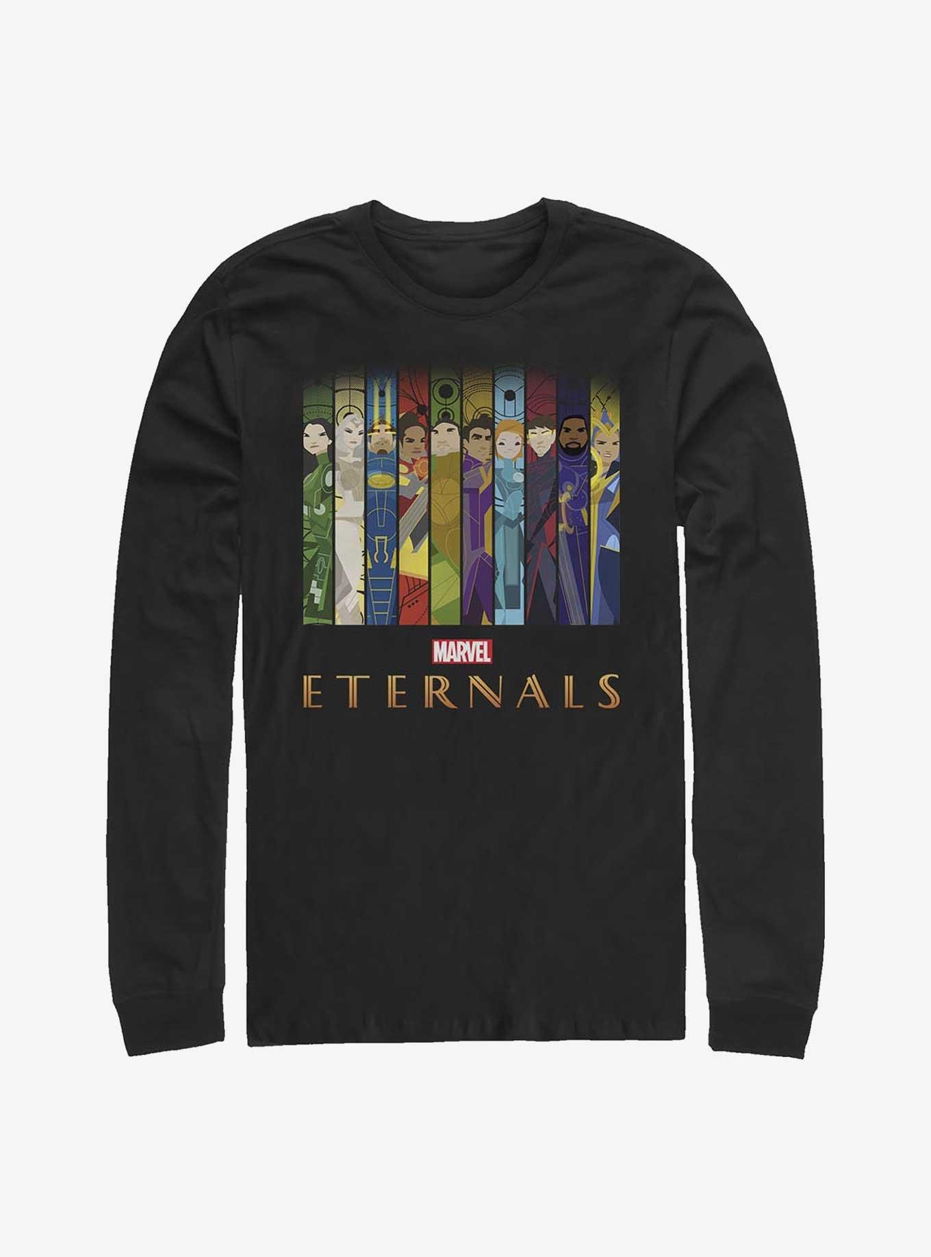 Marvel Eternals Panels Long-Sleeve T-Shirt, BLACK, hi-res