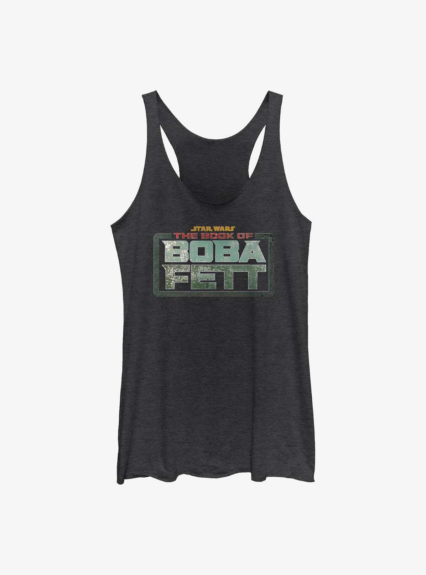 Star Wars The Book of Boba Fett Main Logo Girls Tank Top, BLK HTR, hi-res