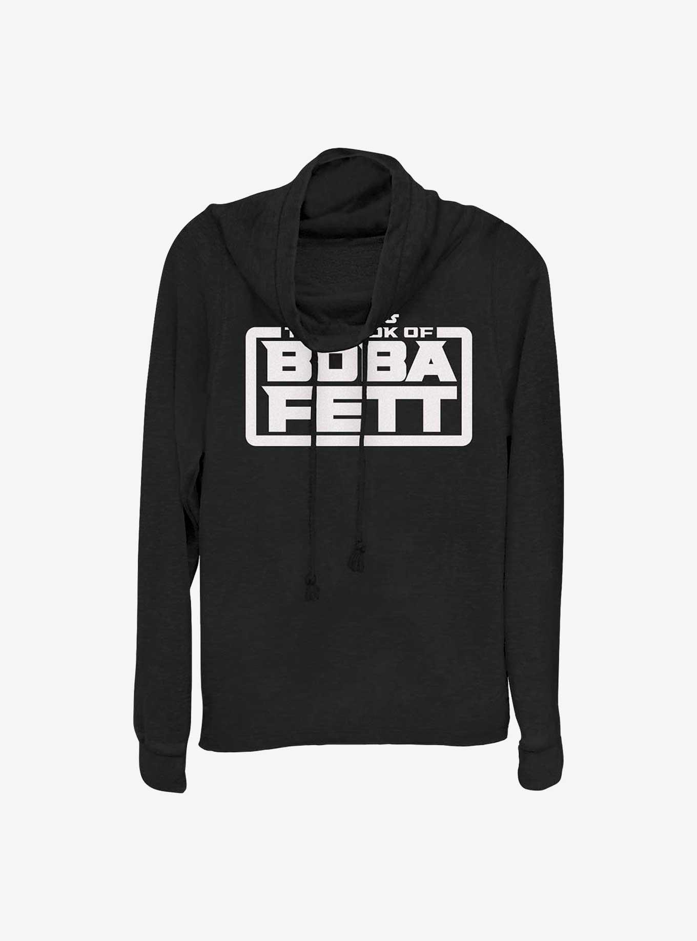 Star Wars The Book of Boba Fett - Basic Logo Cowlneck Long-Sleeve T-Shirt, BLACK, hi-res