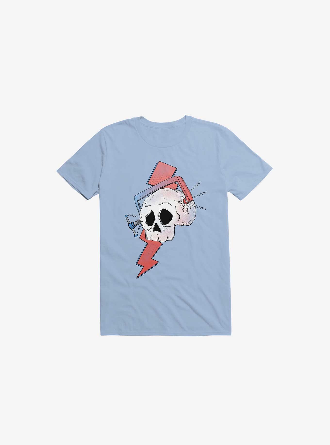 Migraine Skull T-Shirt, LIGHT BLUE, hi-res