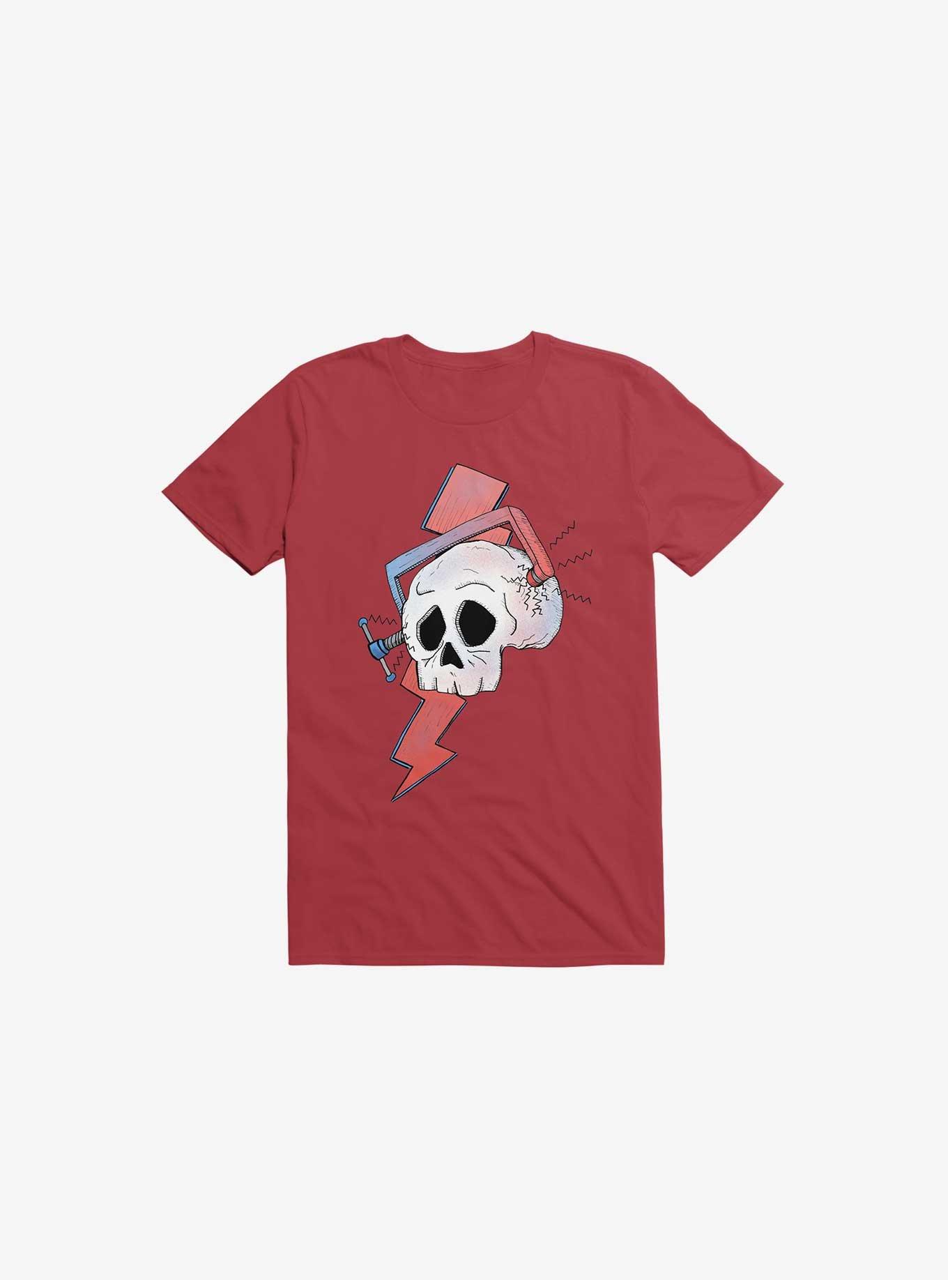 Migraine Skull T-Shirt, RED, hi-res