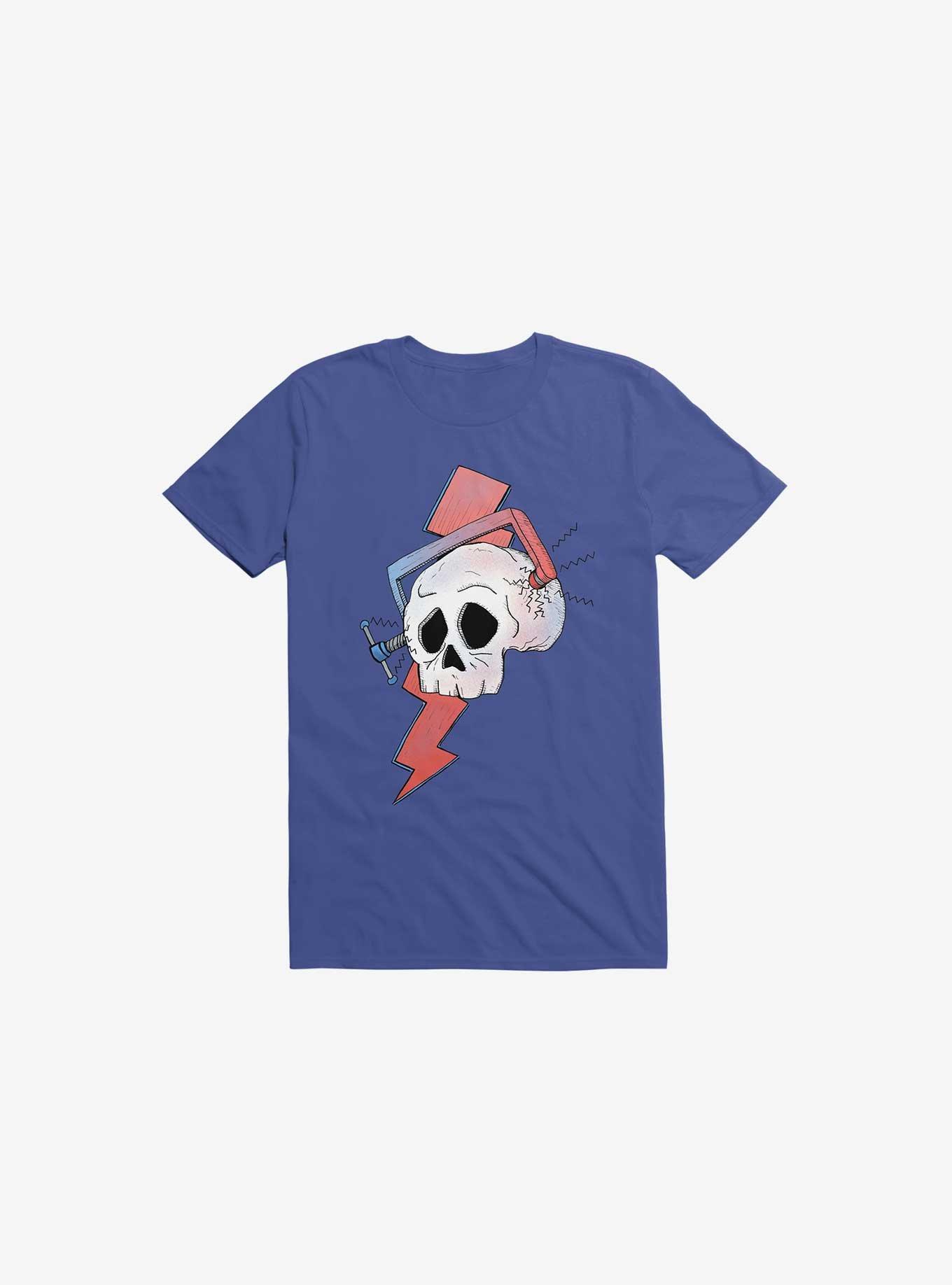 Migraine Skull T-Shirt, ROYAL, hi-res