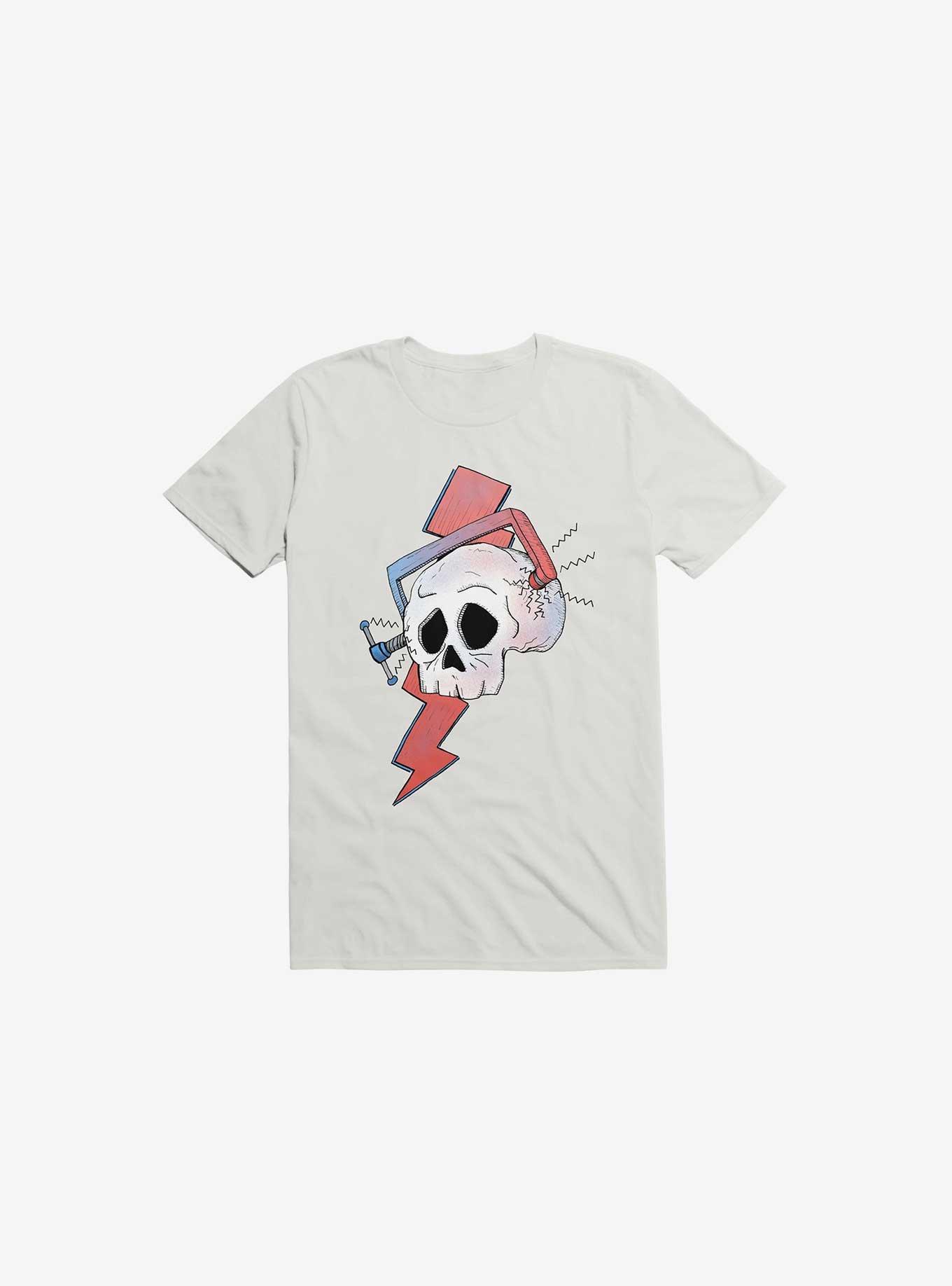 Migraine Skull T-Shirt, WHITE, hi-res