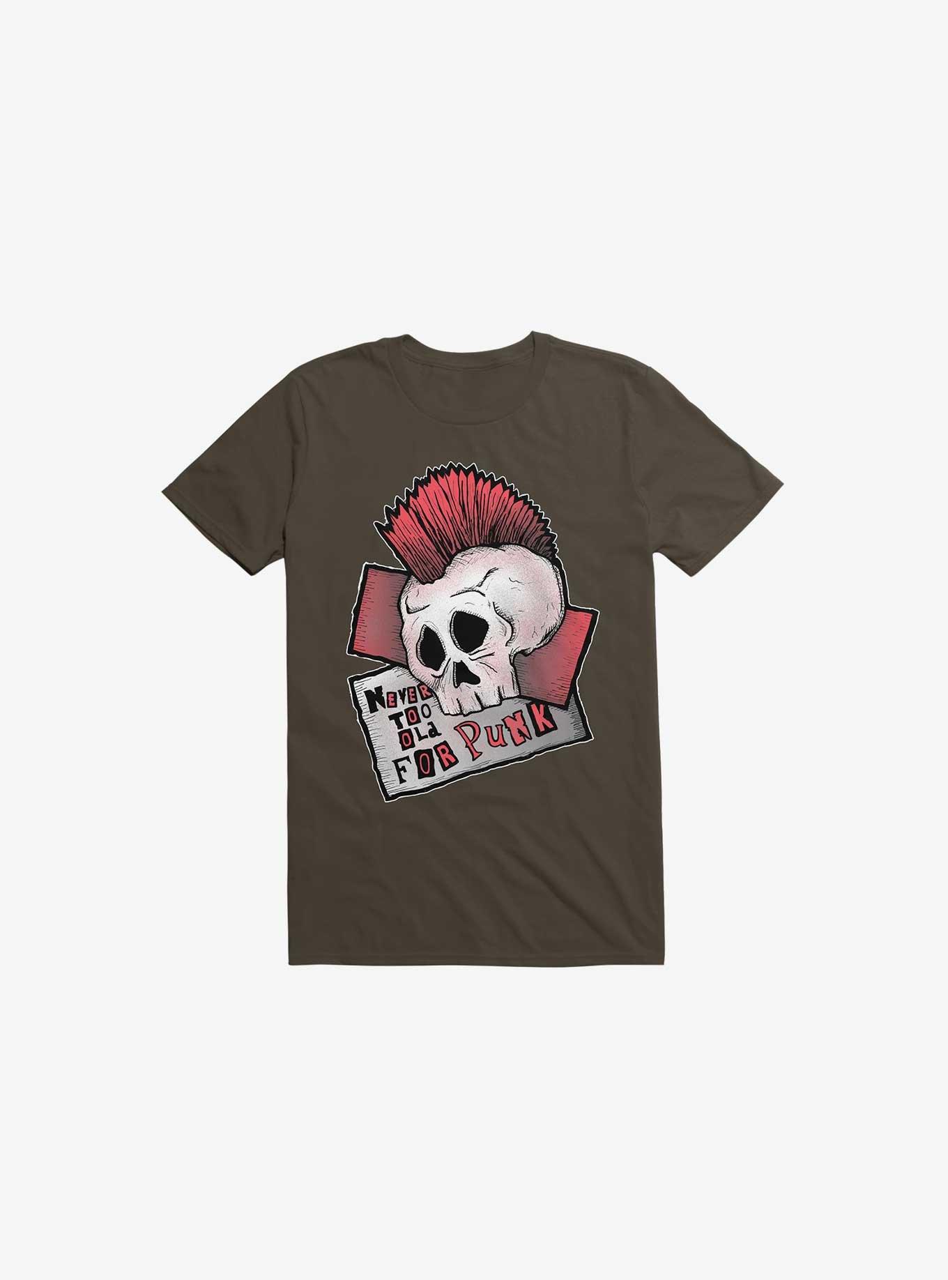 Never Too Old For Punk! T-Shirt, BROWN, hi-res