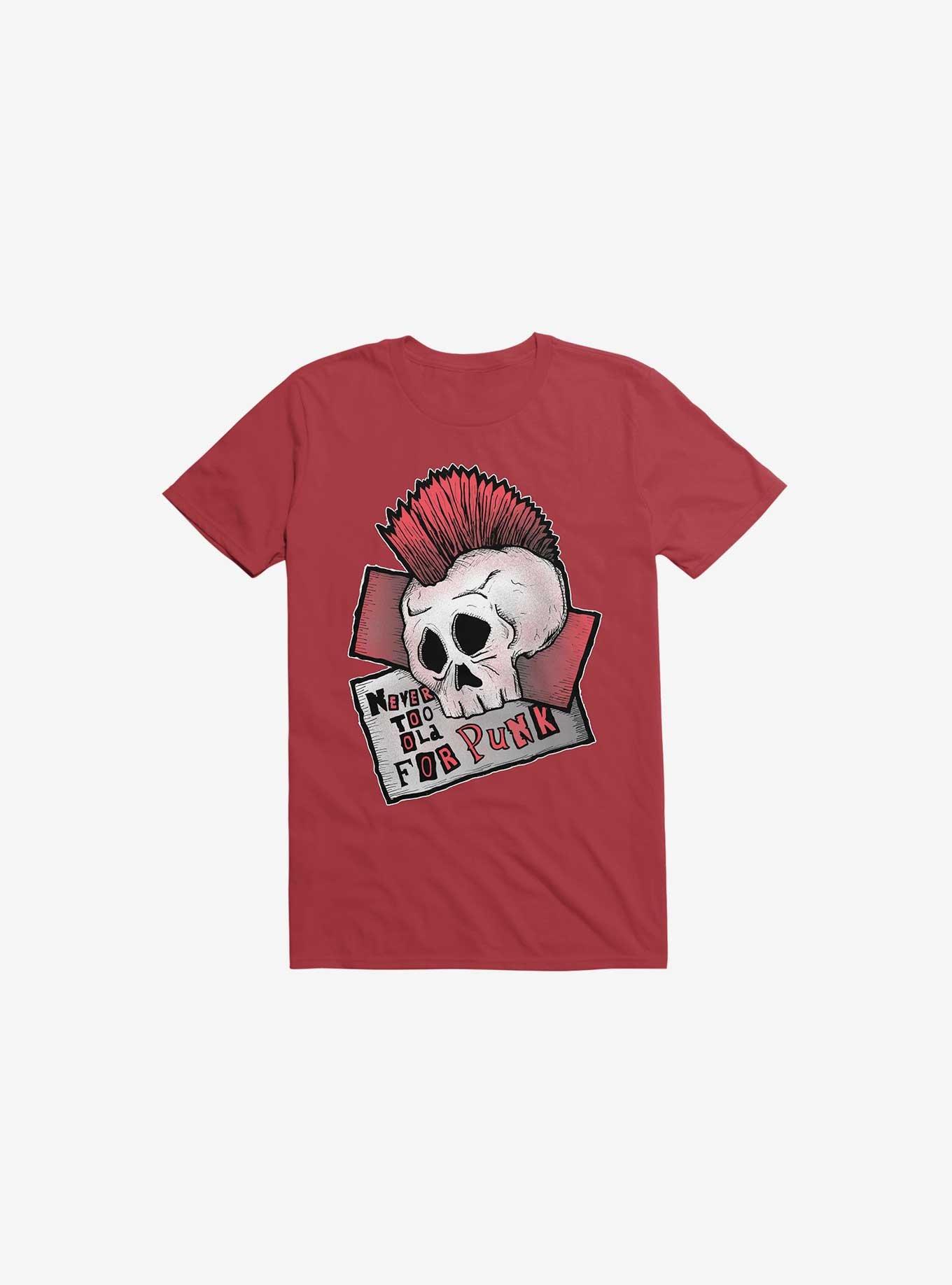 Never Too Old For Punk! T-Shirt, RED, hi-res