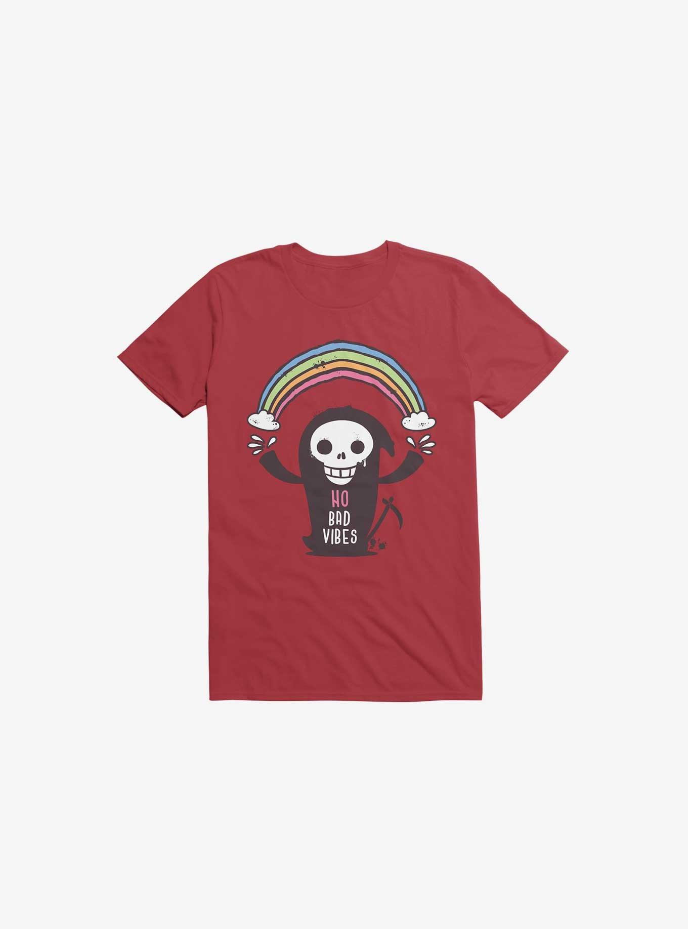 No Bad Vibes! T-Shirt, RED, hi-res