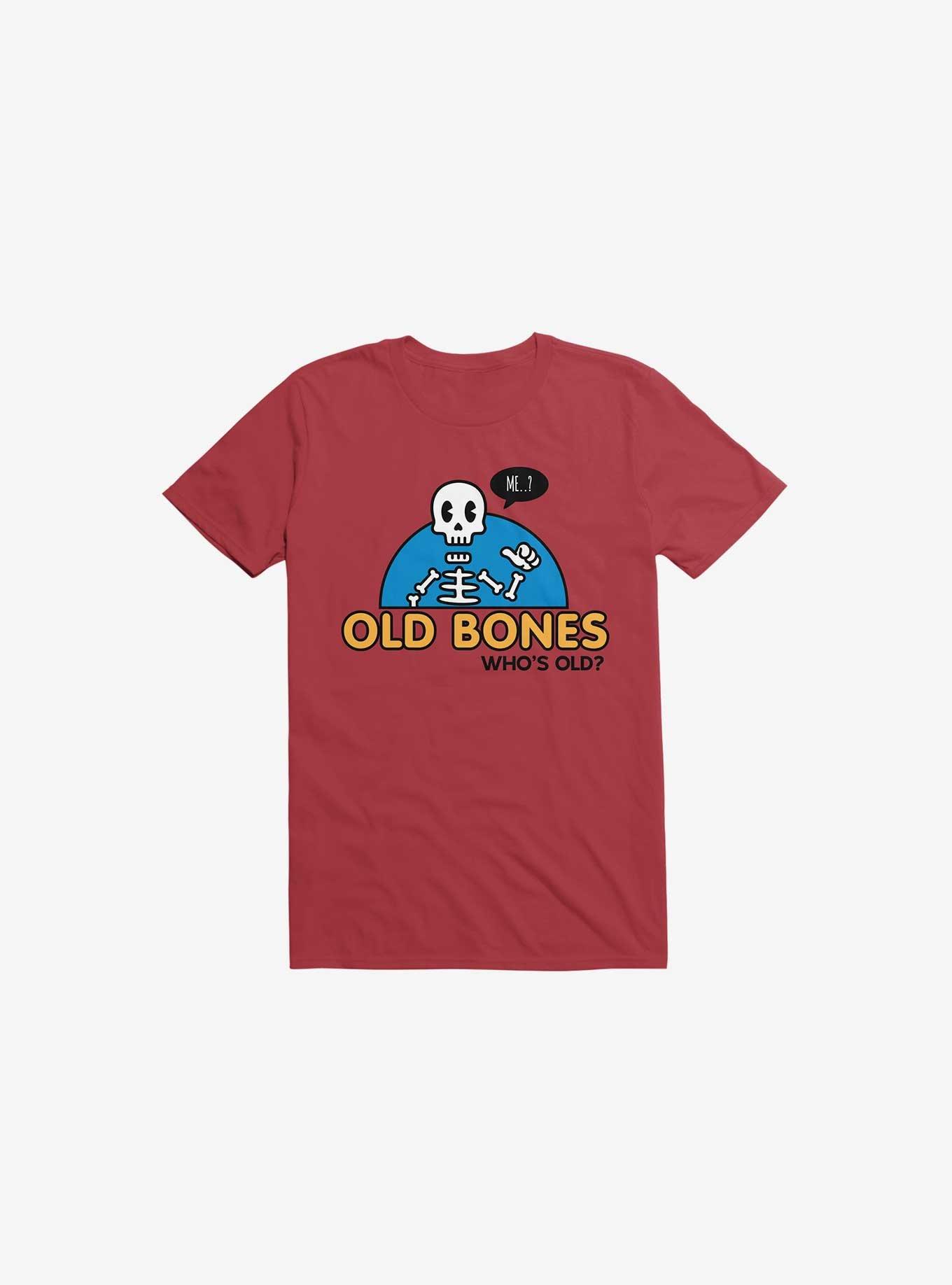 Old Bones, Who's Old? T-Shirt, RED, hi-res