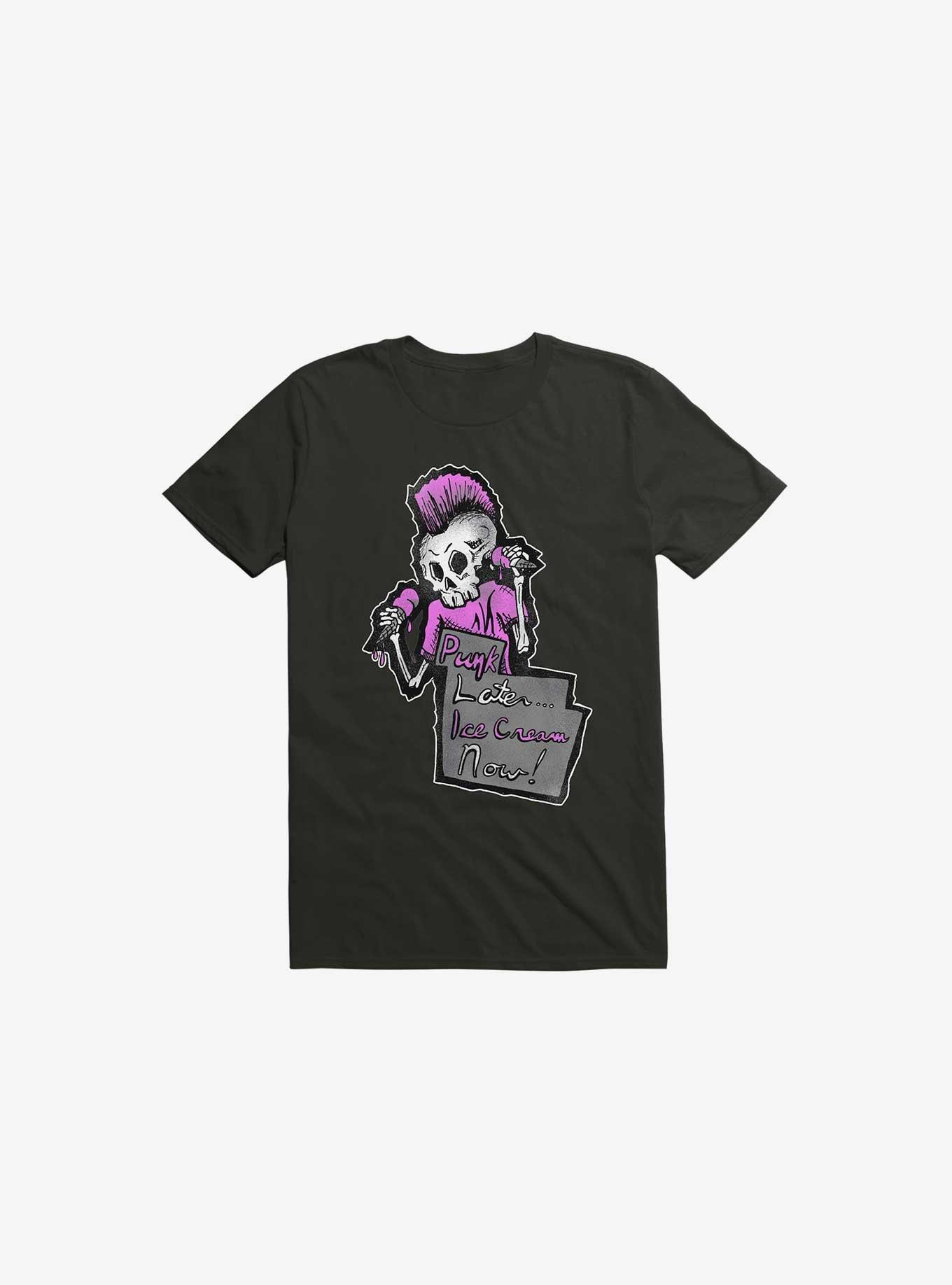 Punk Later, Ice Cream Now T-Shirt, BLACK, hi-res