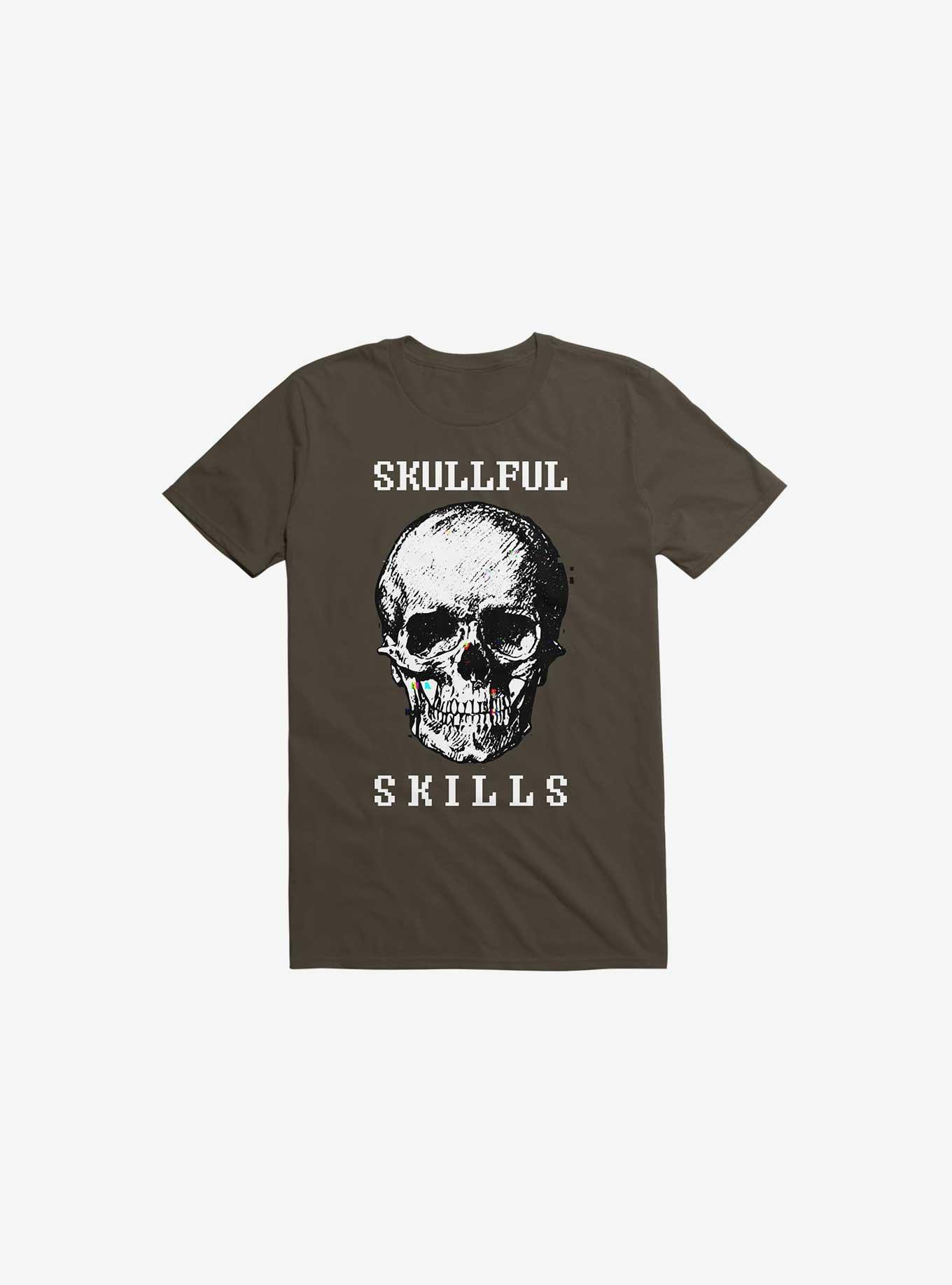 Skullful Skills T-Shirt, BROWN, hi-res