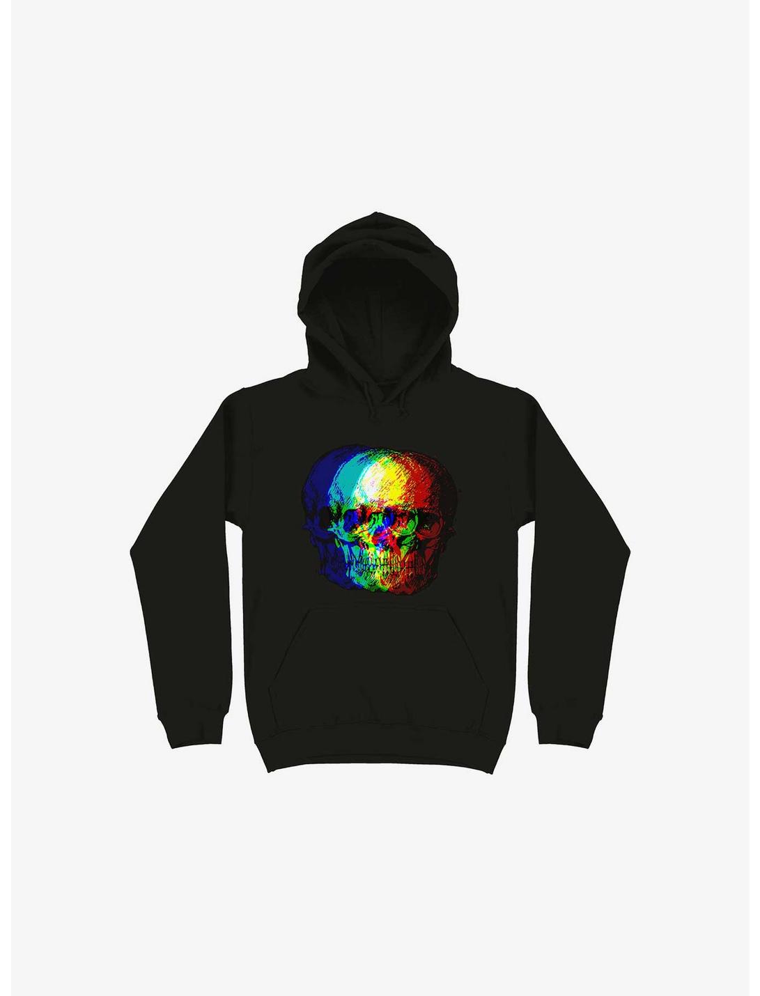 Holographic Skull Hoodie, BLACK, hi-res