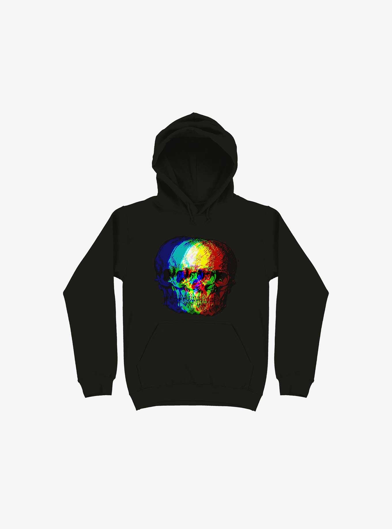 Holographic Skull Hoodie, BLACK, hi-res