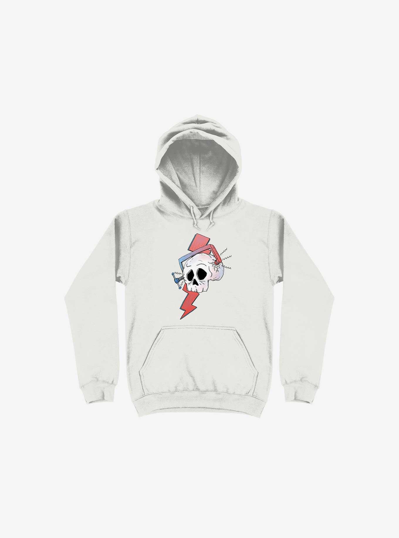 Migraine Skull Hoodie, WHITE, hi-res