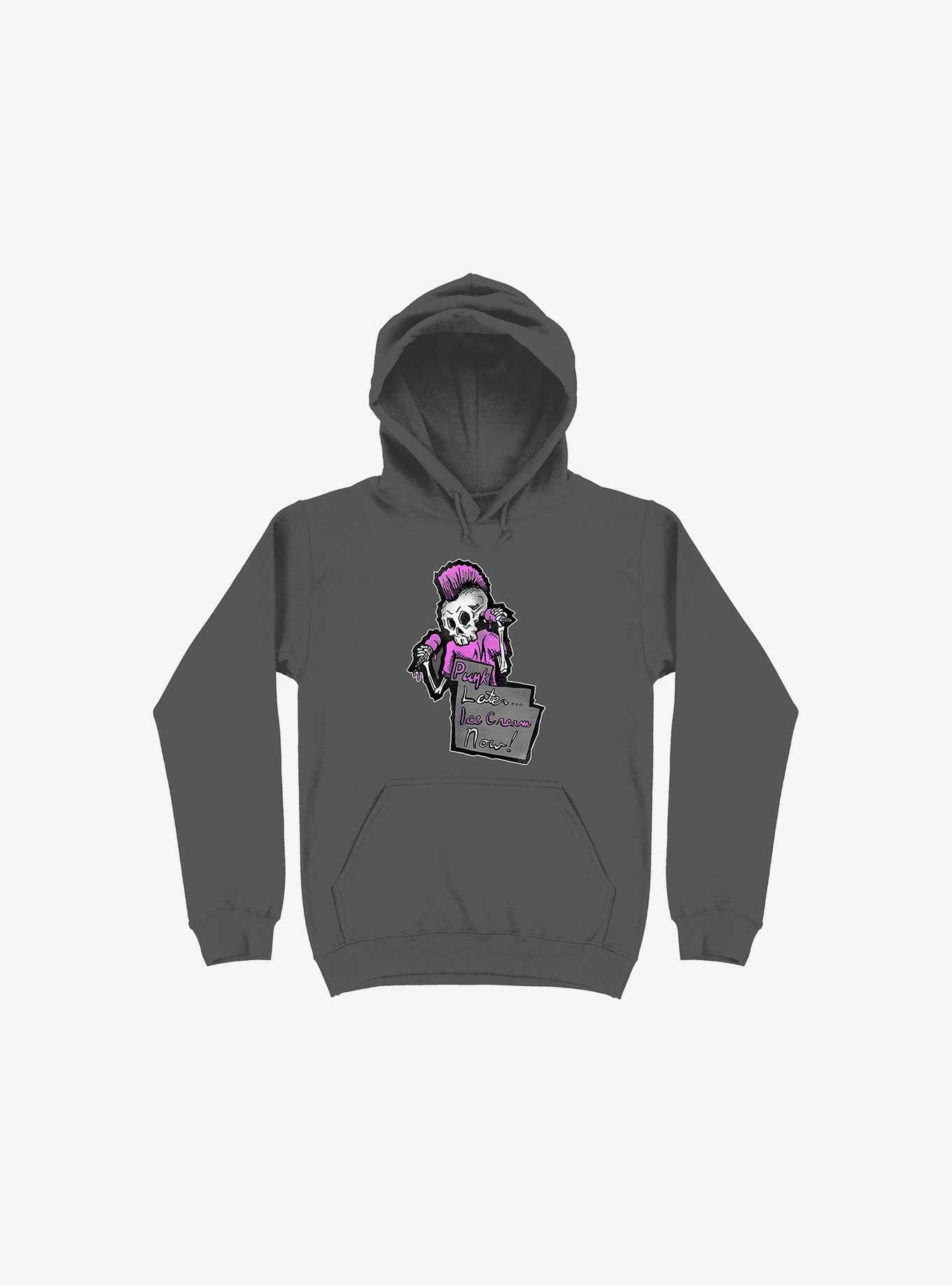 Punk Later, Ice Cream Now Hoodie, ASPHALT, hi-res