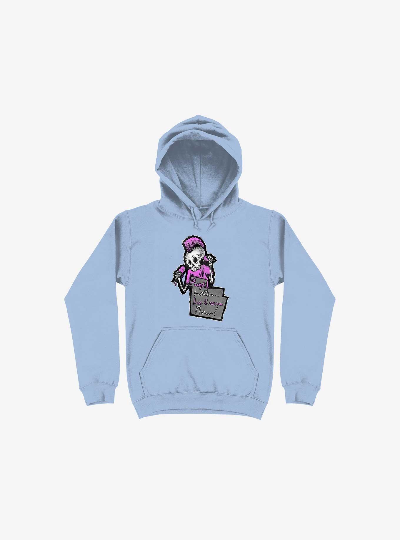 Punk Later, Ice Cream Now Hoodie, LIGHT BLUE, hi-res