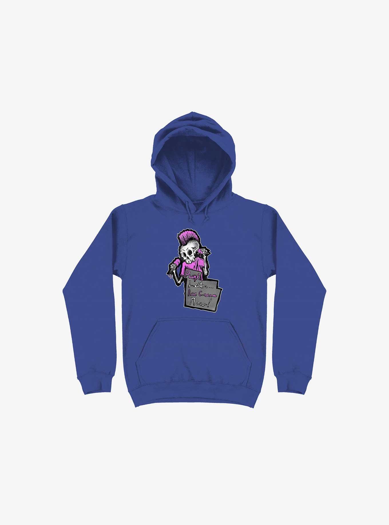 Punk Later, Ice Cream Now Hoodie, ROYAL, hi-res