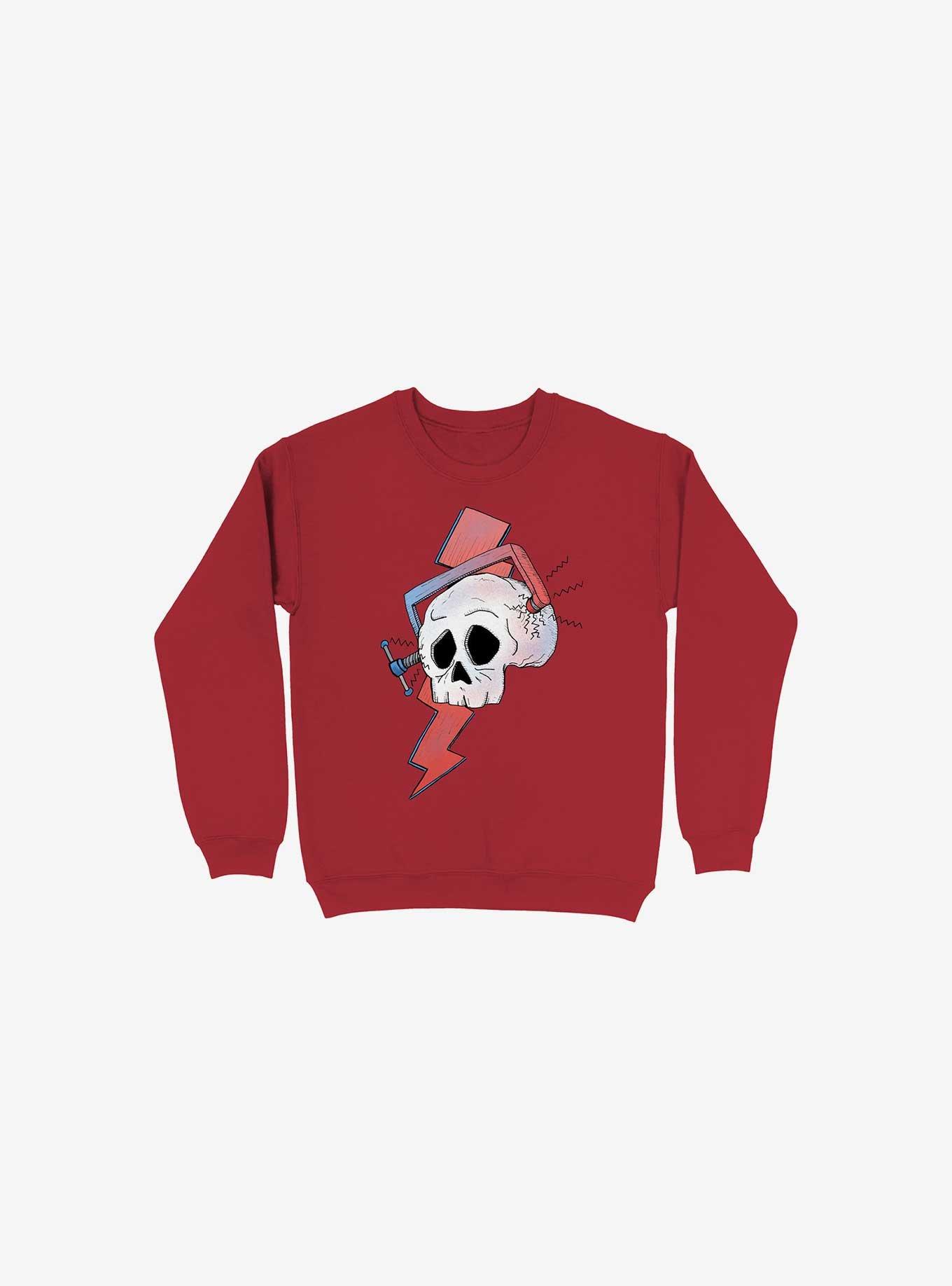 Migraine Skull - Sweatshirt, RED, hi-res