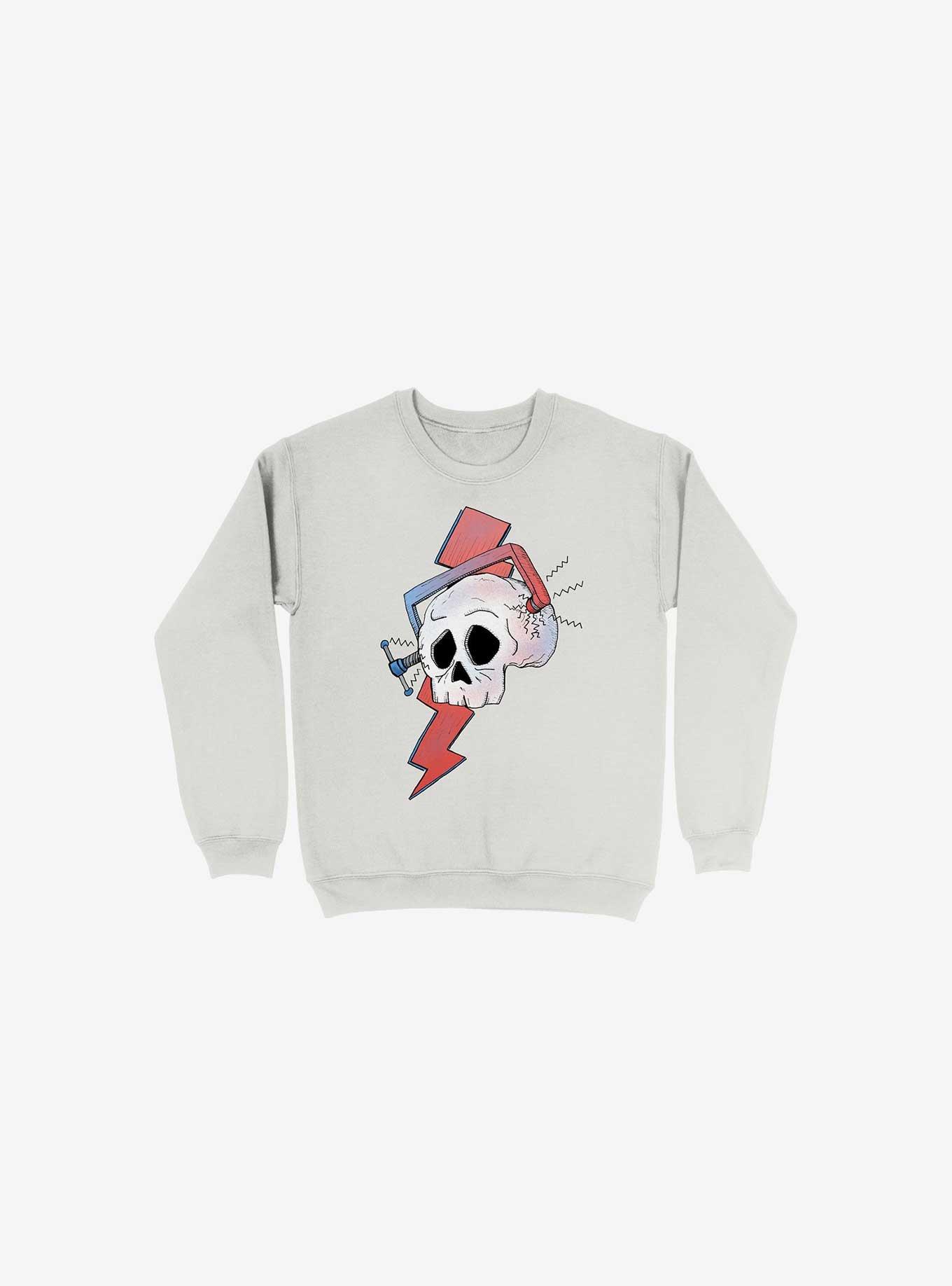 Migraine Skull - Sweatshirt, WHITE, hi-res