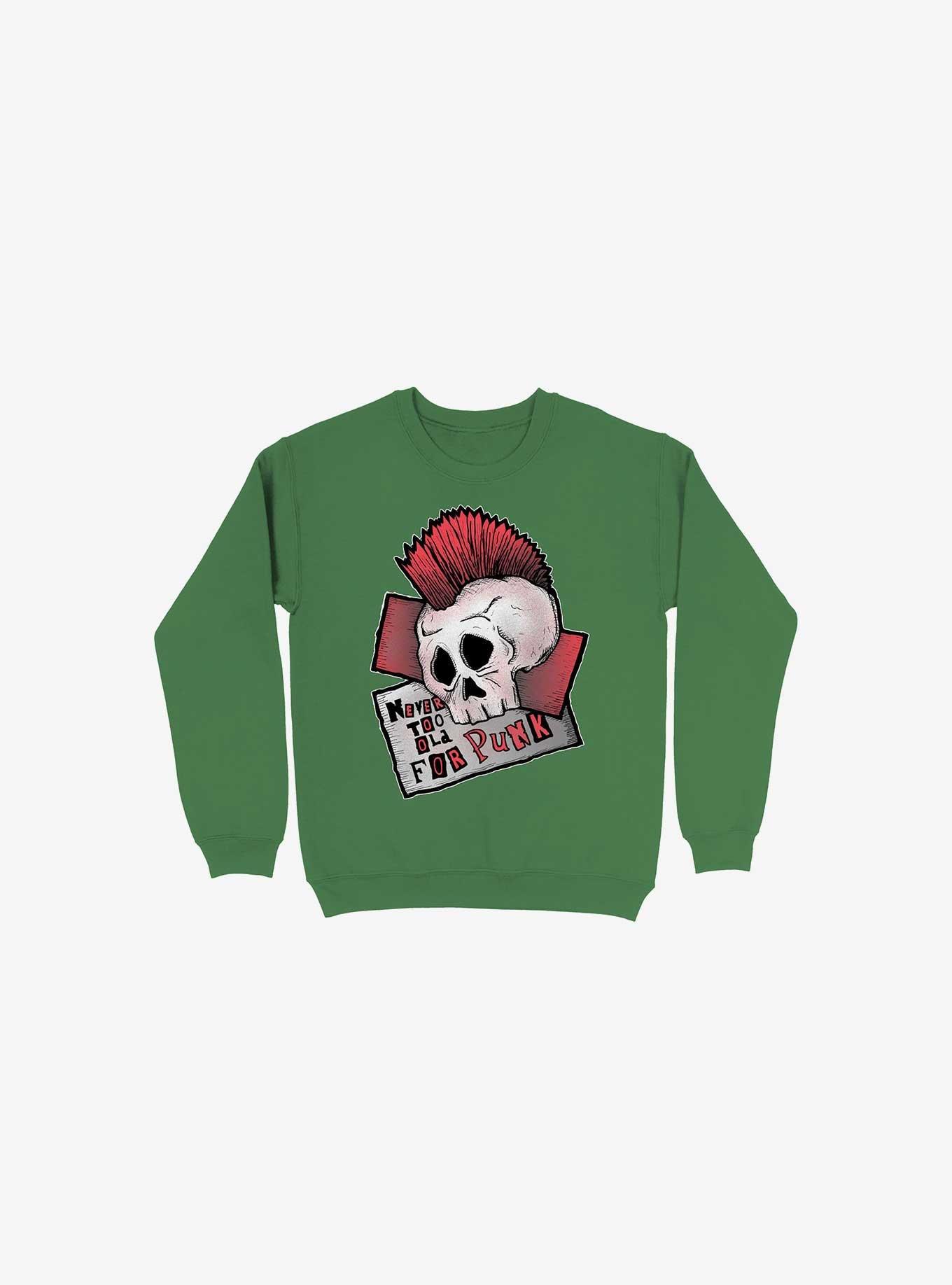 Never Too Old For Punk! - Sweatshirt, KELLY GREEN, hi-res