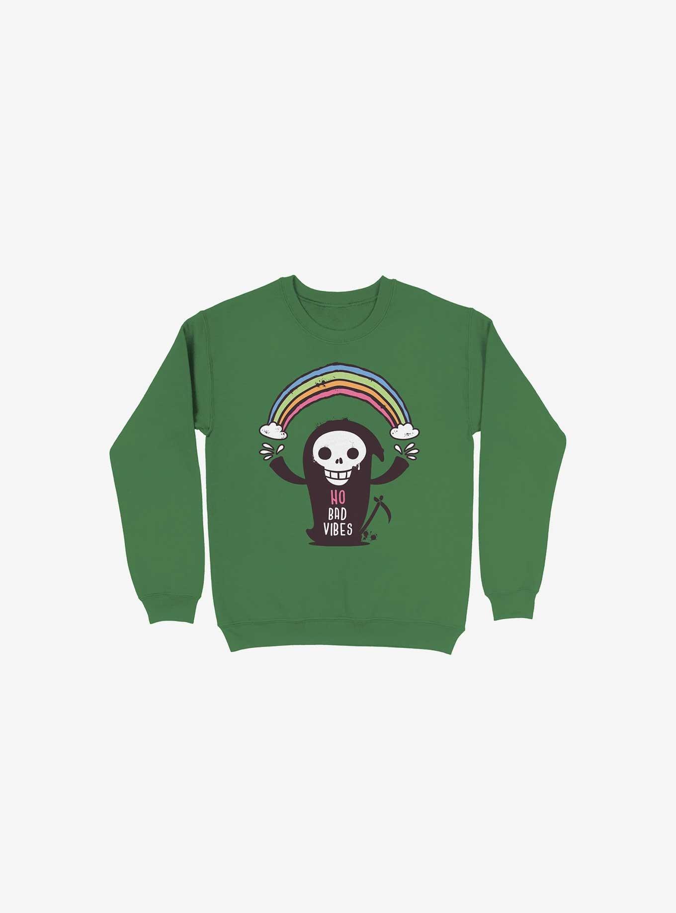 No Bad Vibes! Sweatshirt, KELLY GREEN, hi-res