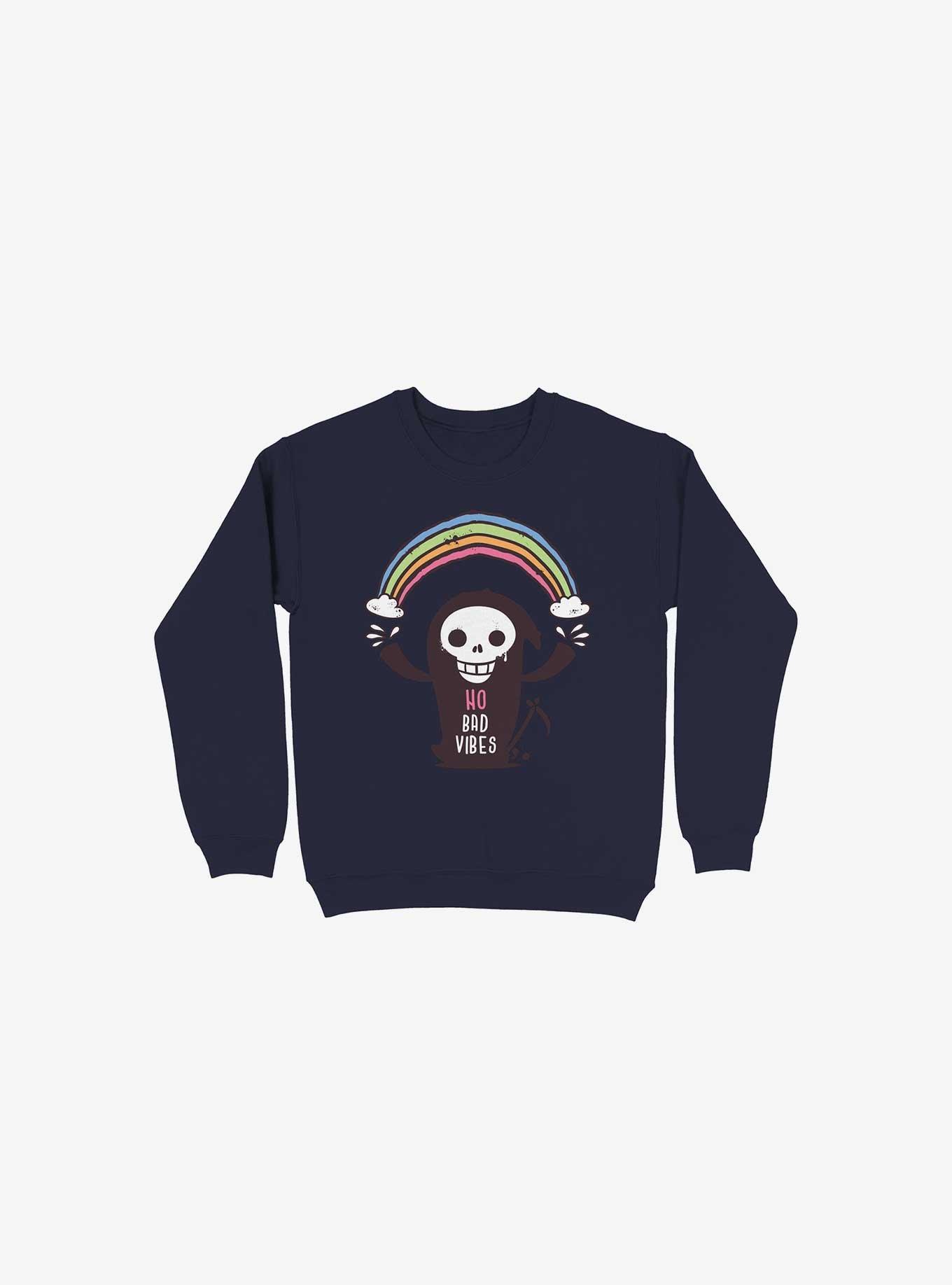 No Bad Vibes! Sweatshirt, NAVY, hi-res