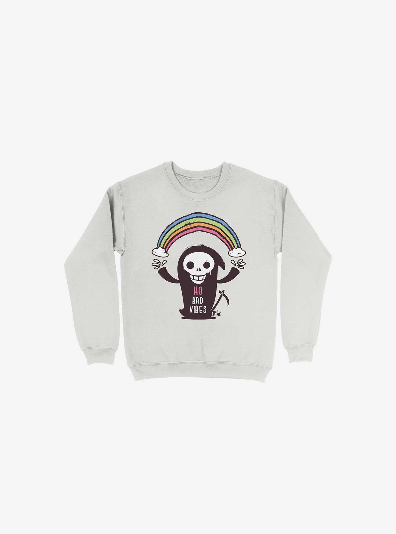 No Bad Vibes! Sweatshirt, WHITE, hi-res