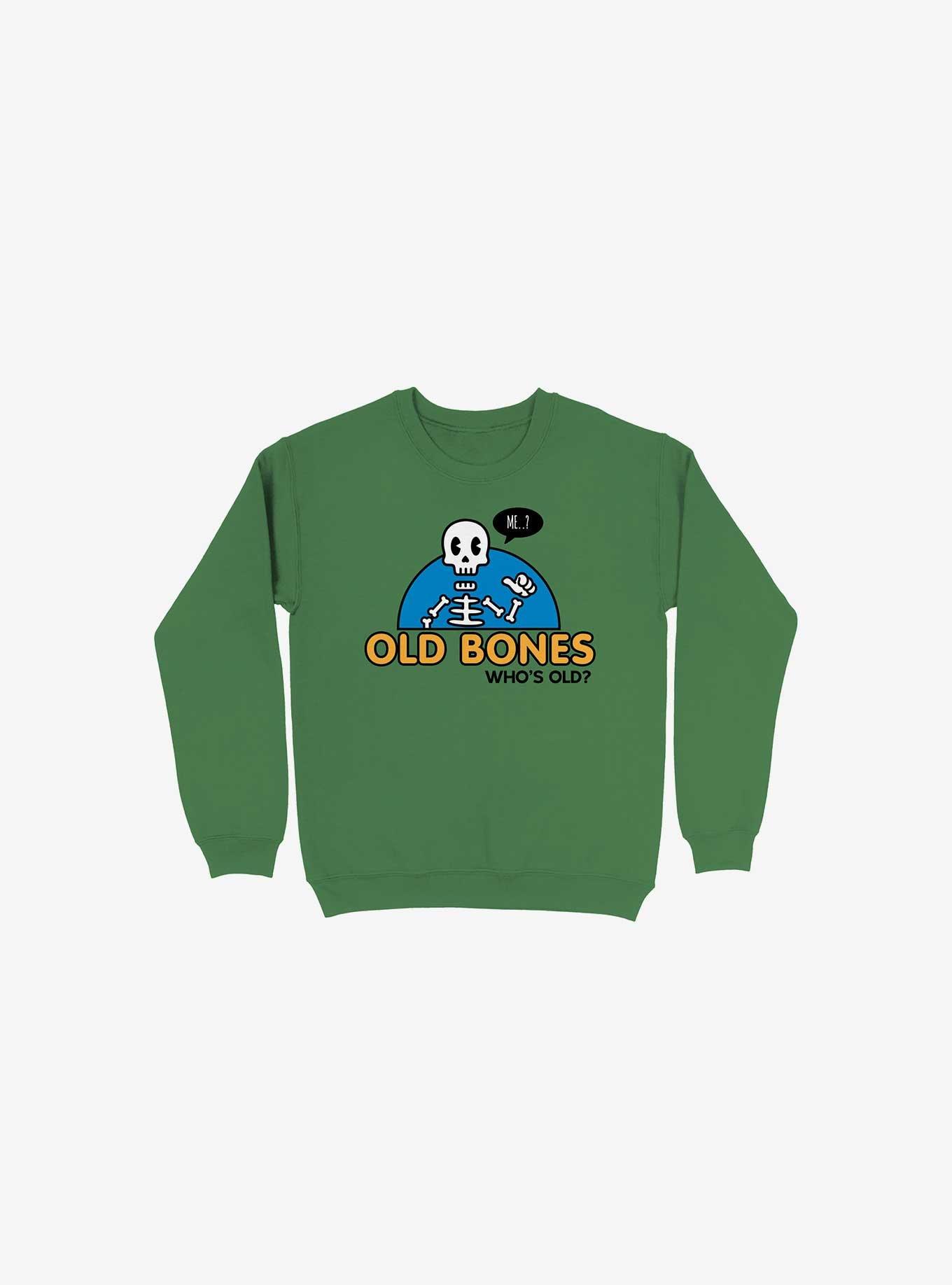 Old Bones, Who's Old? Sweatshirt, KELLY GREEN, hi-res