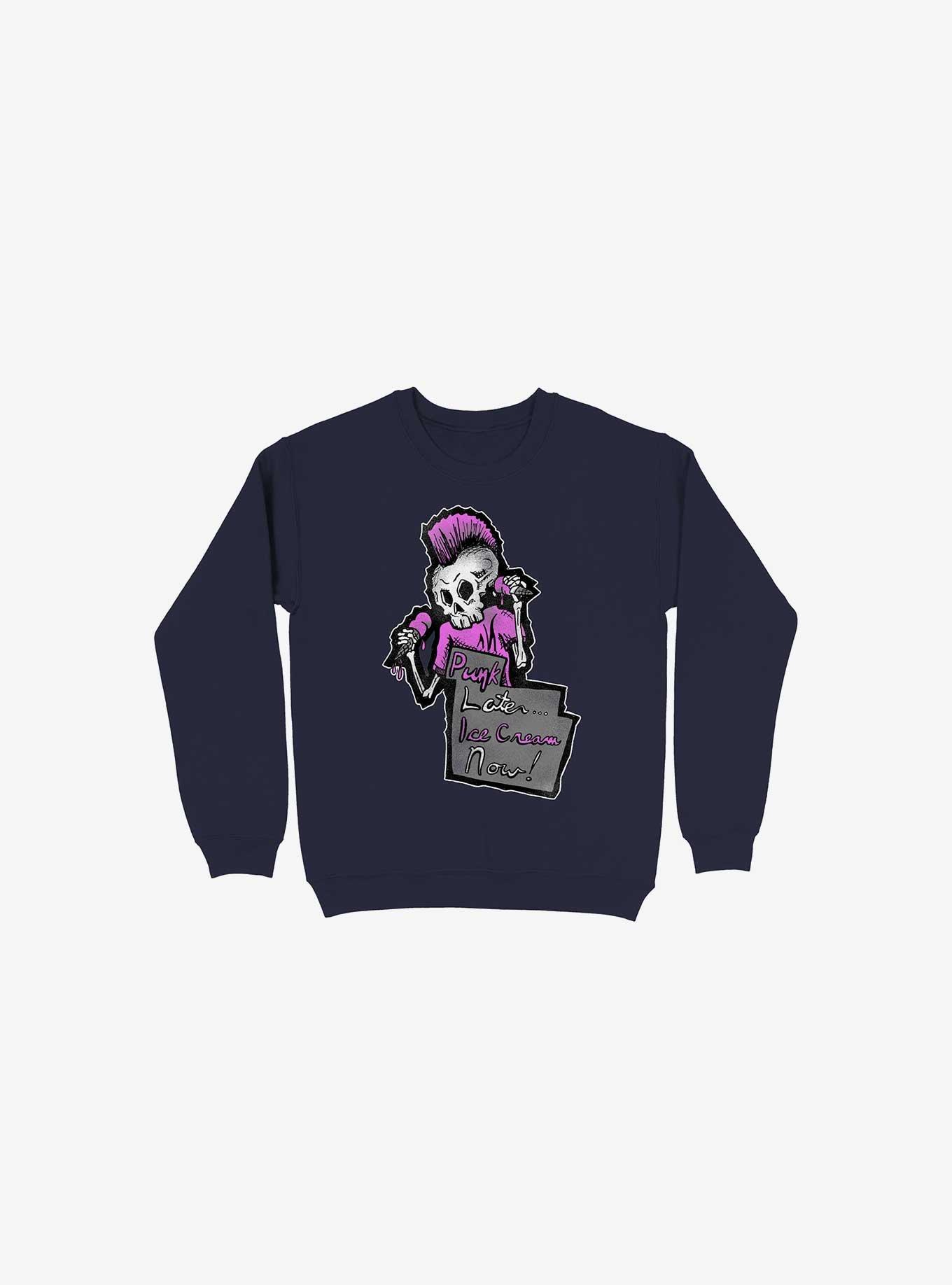 Punk Later, Ice Cream Now - Sweatshirt, NAVY, hi-res