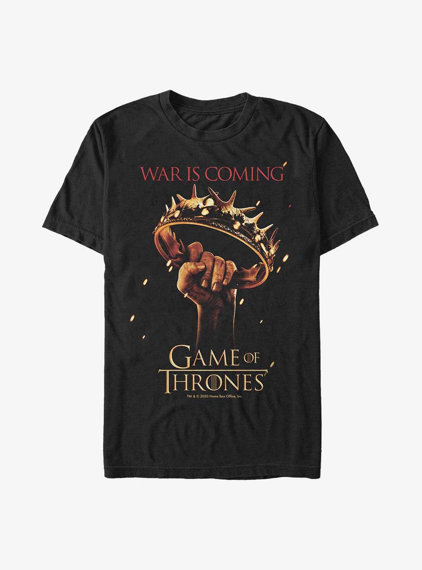 Game Of Thrones Raised Crown War Is Coming T-Shirt, BLACK, hi-res