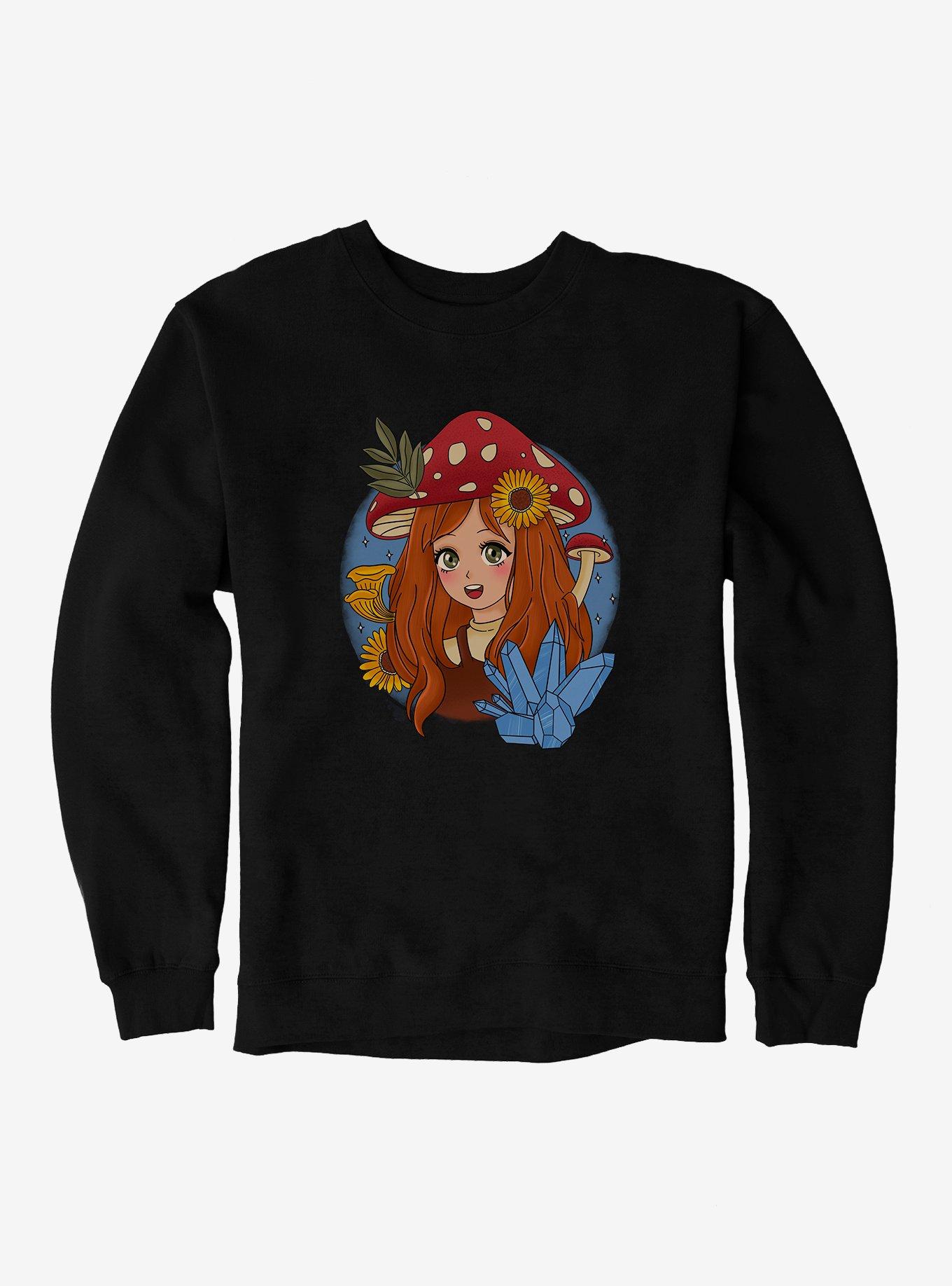 Cottagecore Mushroom Girl Sweatshirt