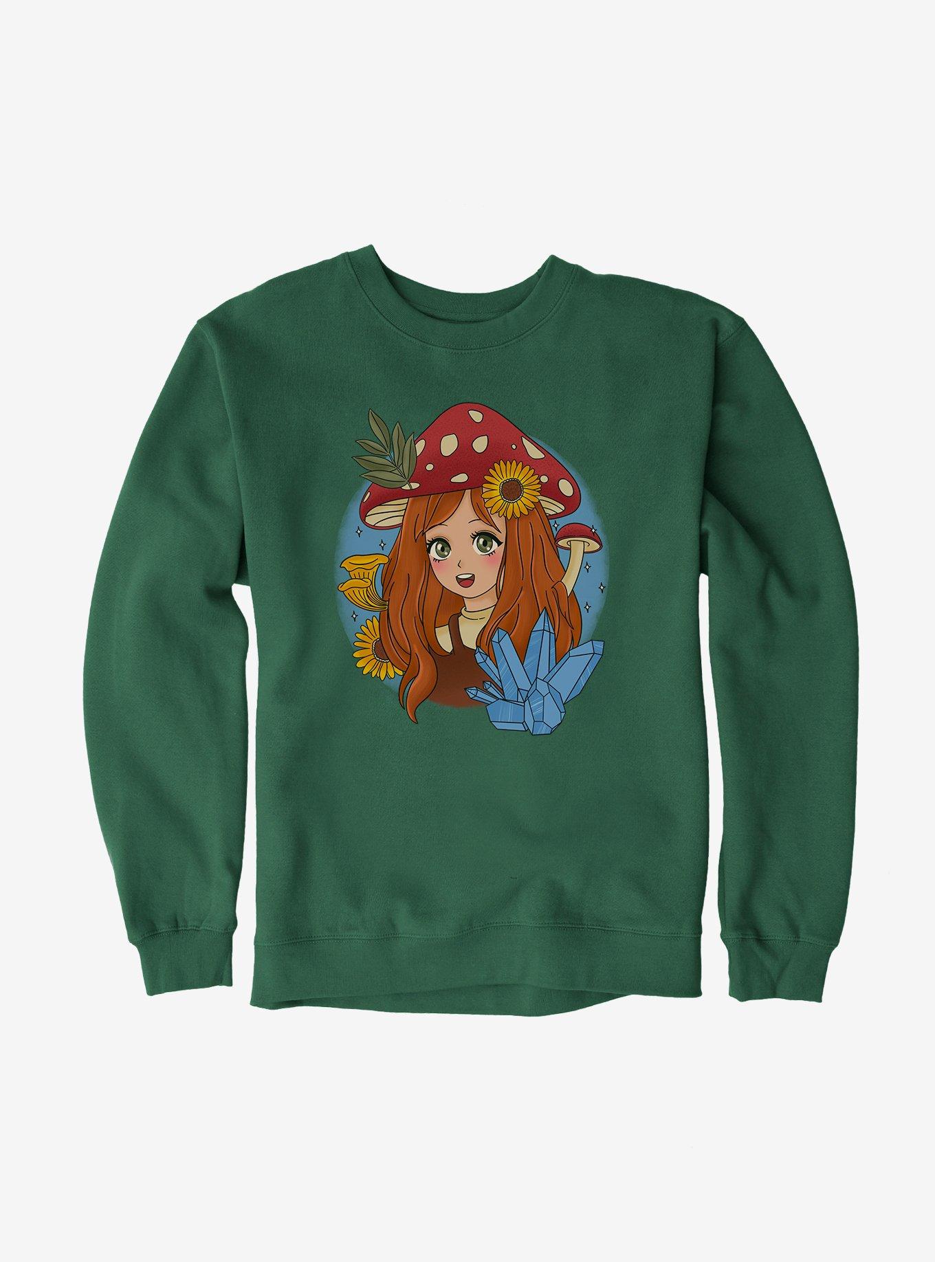 Cottagecore Mushroom Girl Sweatshirt, , hi-res