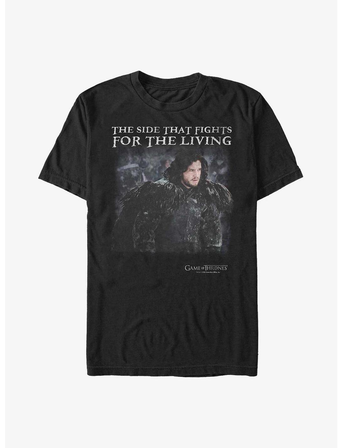 Plus Size Game Of Thrones Jon Snow Side That Fights For The Living T-Shirt, BLACK, hi-res