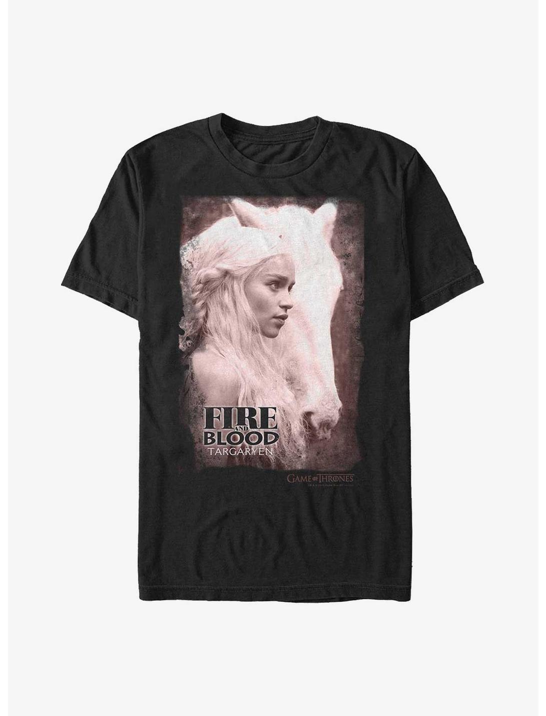 Game Of Thrones Daenerys Targaryen Fire & Blood T-Shirt, BLACK, hi-res