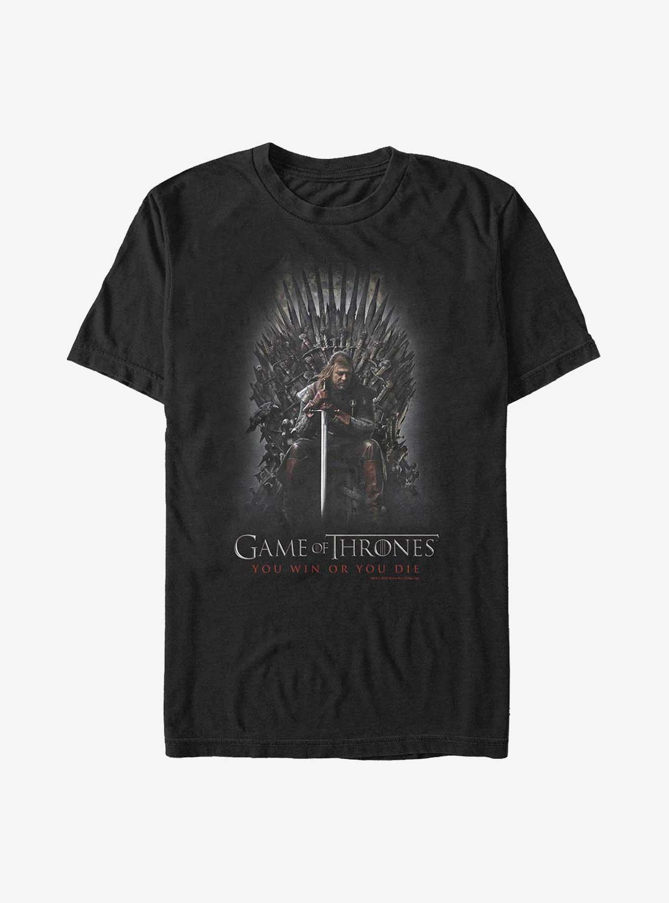 Game Of Thrones Ned Stark Iron Throne T-Shirt, BLACK, hi-res