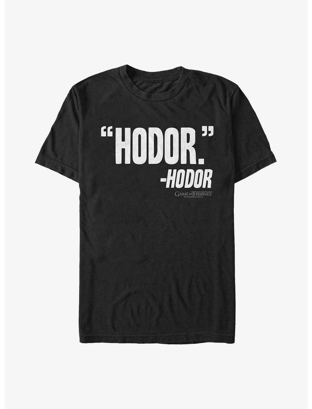 Game Of Thrones Hodor Says T-Shirt, BLACK, hi-res