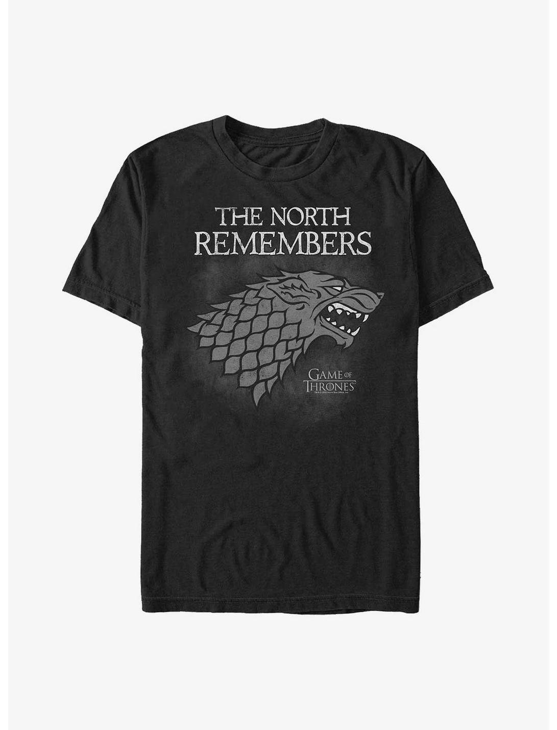 Game Of Thrones House Stark North Remembers T-Shirt, BLACK, hi-res