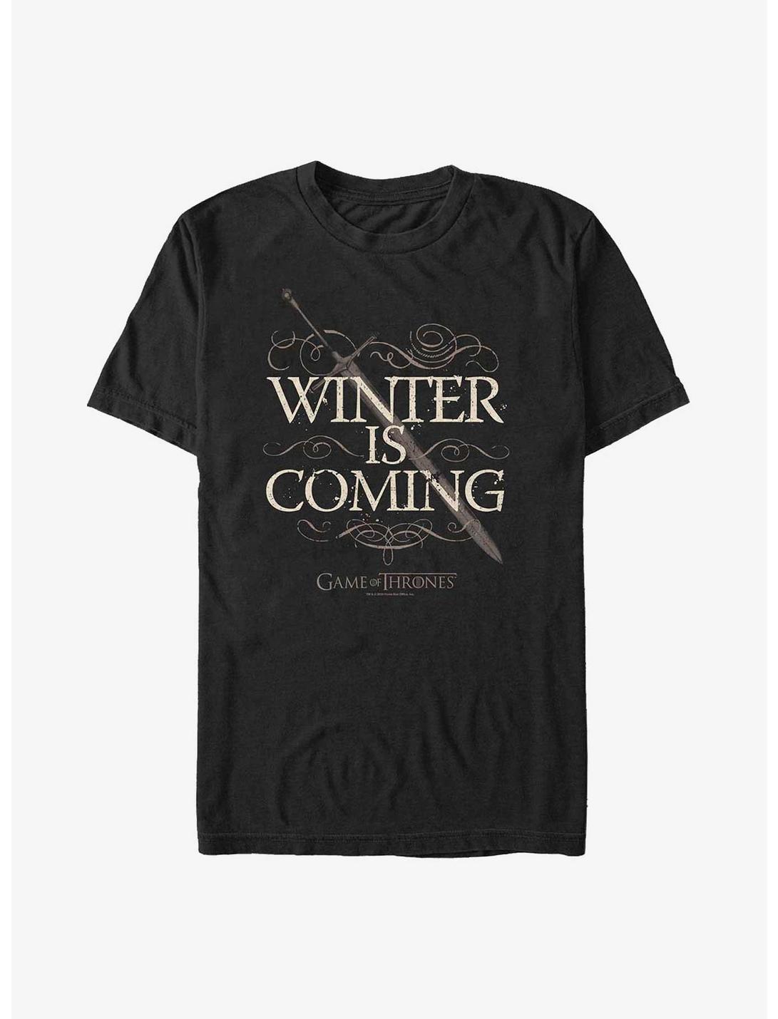 Game Of Thrones Winter Is Coming Sword T-Shirt, BLACK, hi-res