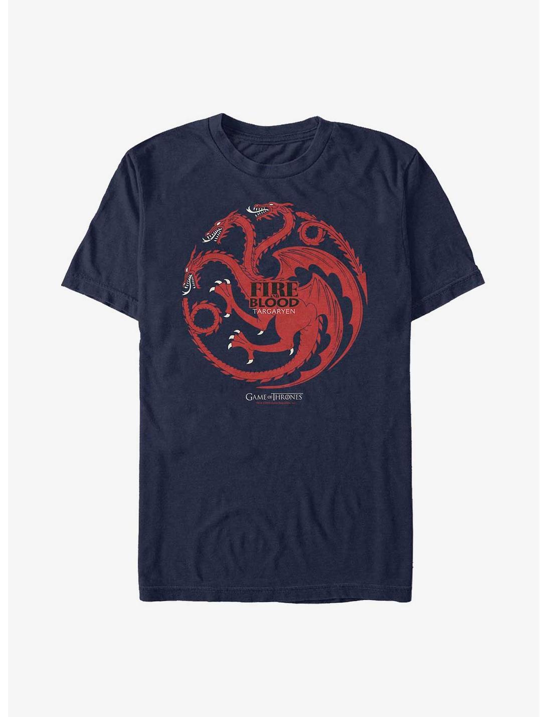 Game Of Thrones Targaryen Seal Fire & Blood T-Shirt, NAVY, hi-res