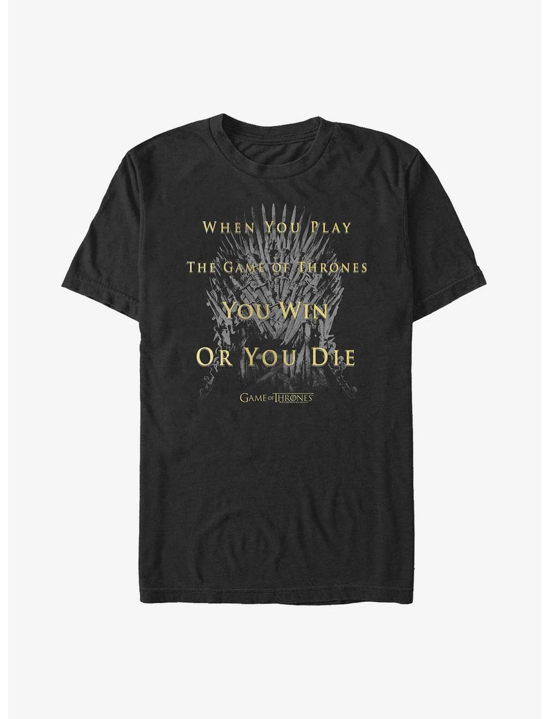 Game Of Thrones You Win Or You Die T-Shirt, BLACK, hi-res