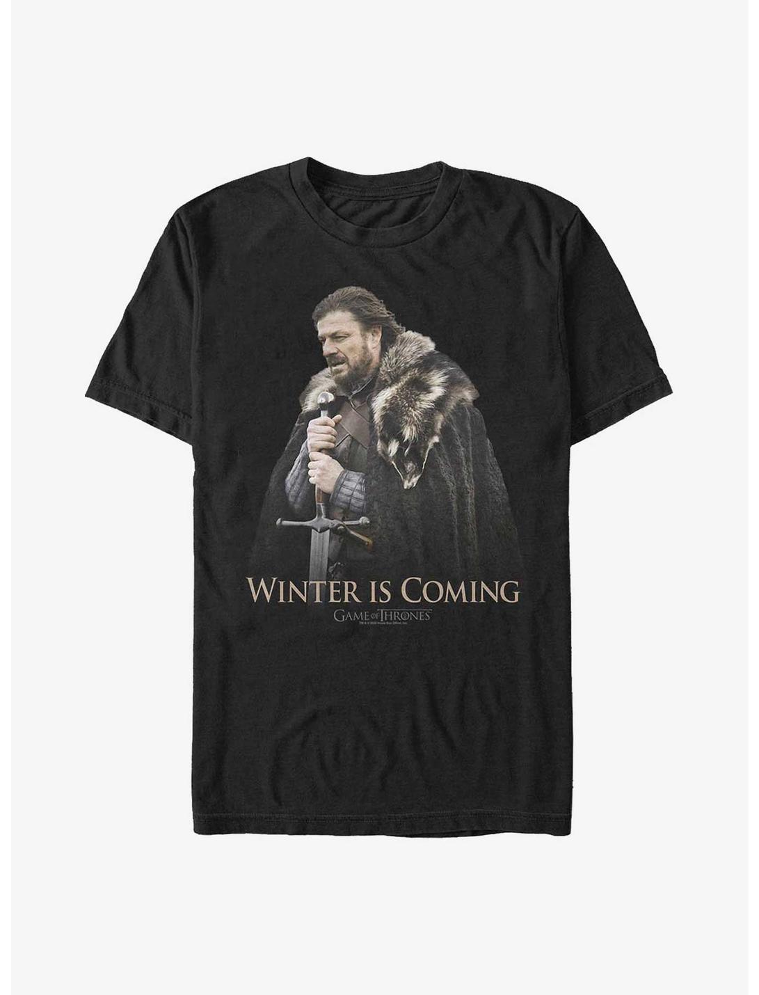 Game Of Thrones Ned Stark Brace Winter Is Coming T-Shirt, BLACK, hi-res