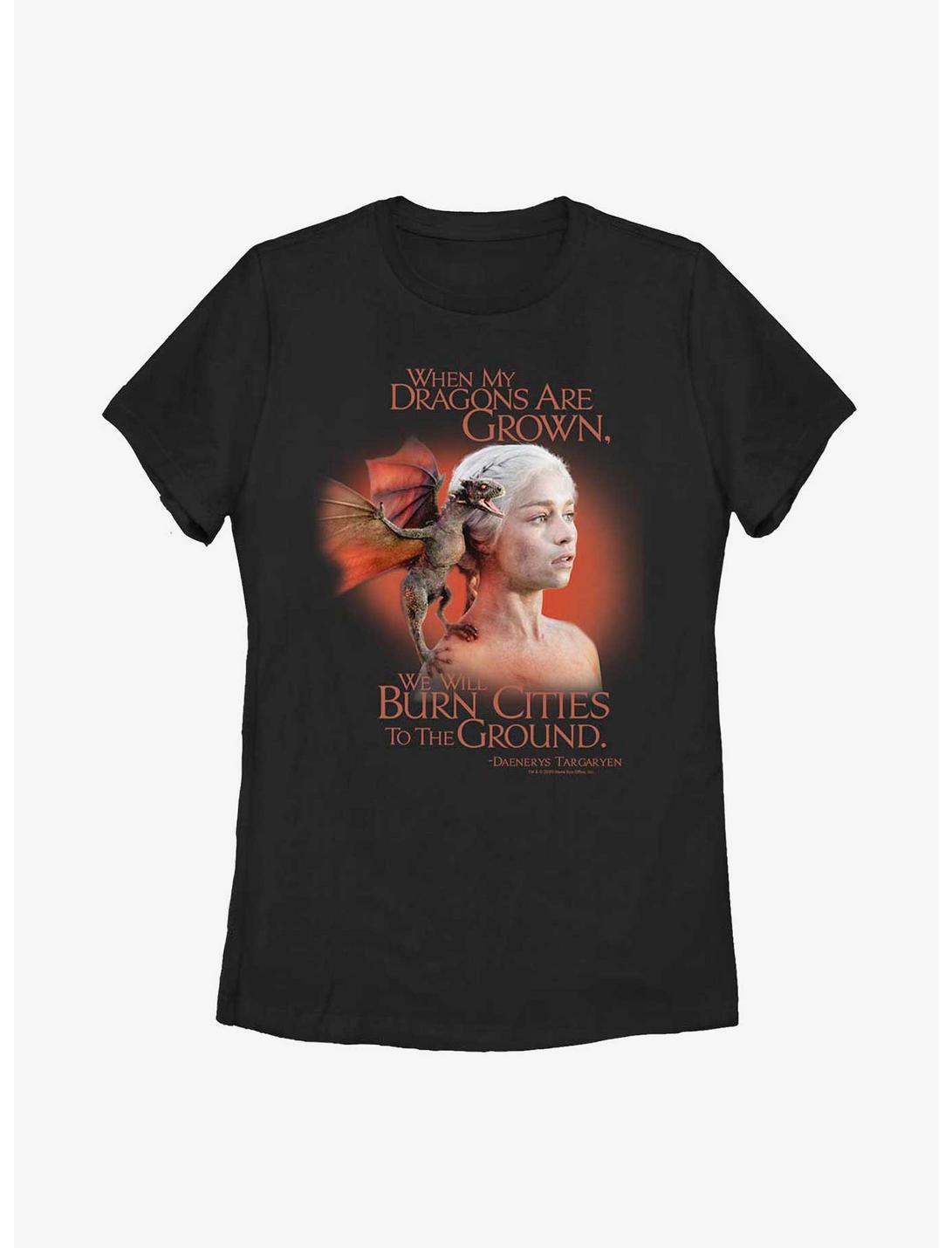 Game Of Thrones Daenerys Burn Cities To The Ground Womens T-Shirt, BLACK, hi-res