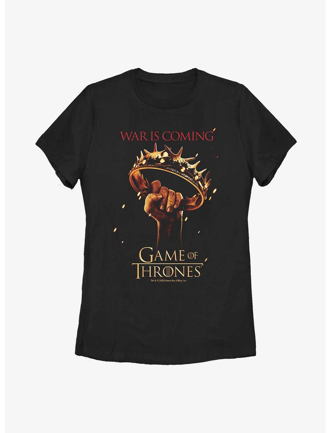 Game Of Thrones Raised Crown War Is Coming Womens T-Shirt, BLACK, hi-res