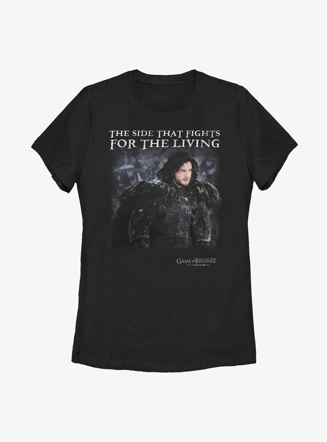 Game Of Thrones Jon Snow Side That Fights For The Living Womens T-Shirt, BLACK, hi-res