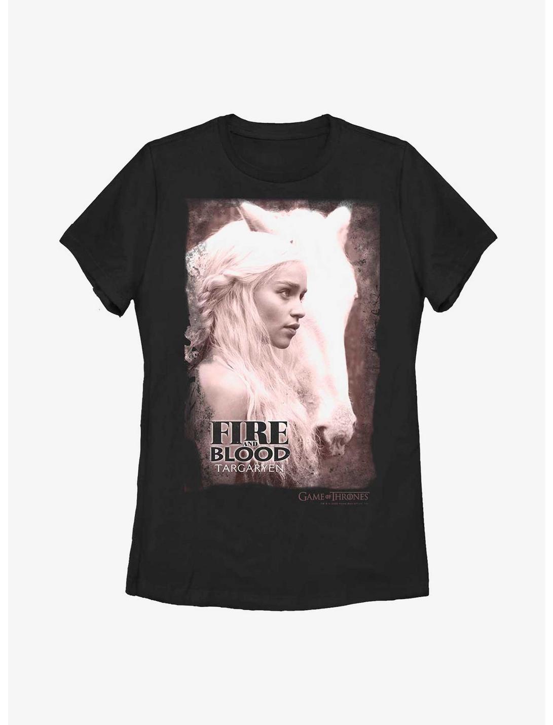 Game Of Thrones Daenerys Targaryen Fire & Blood Womens T-Shirt, BLACK, hi-res