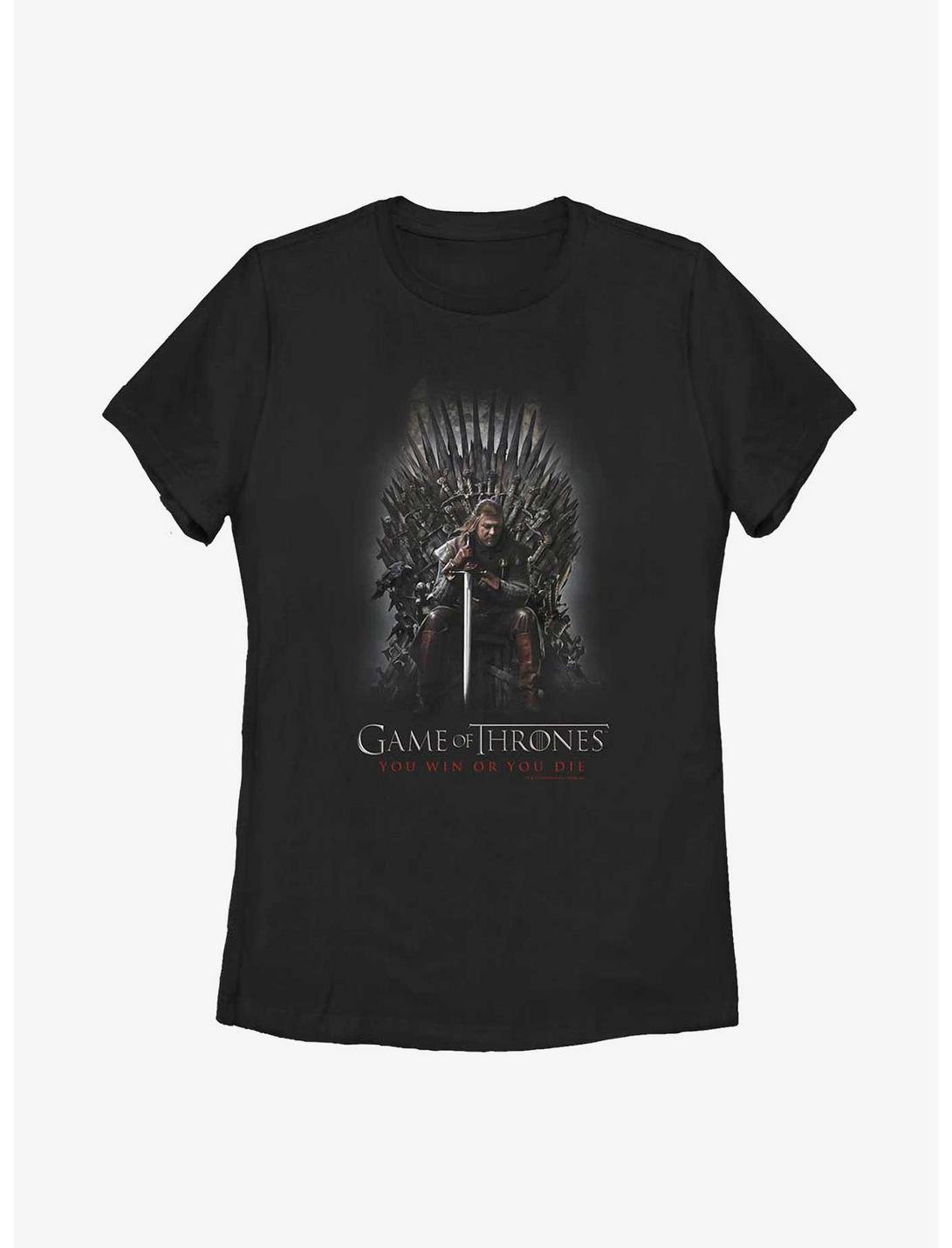 Plus Size Game Of Thrones Ned Stark Iron Throne Womens T-Shirt, BLACK, hi-res