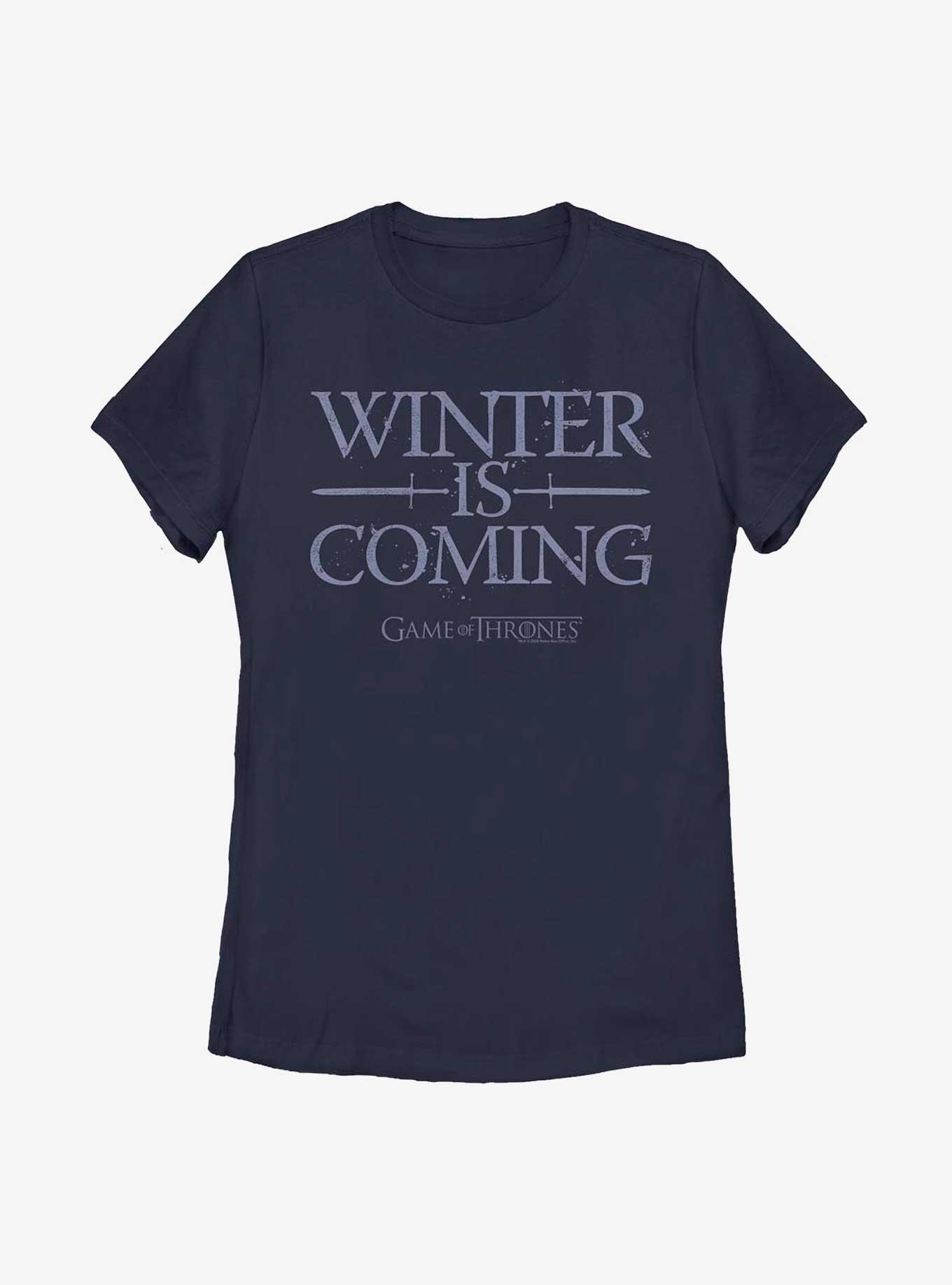 Game Of Thrones Winter Is Coming Simple Womens T-Shirt, NAVY, hi-res