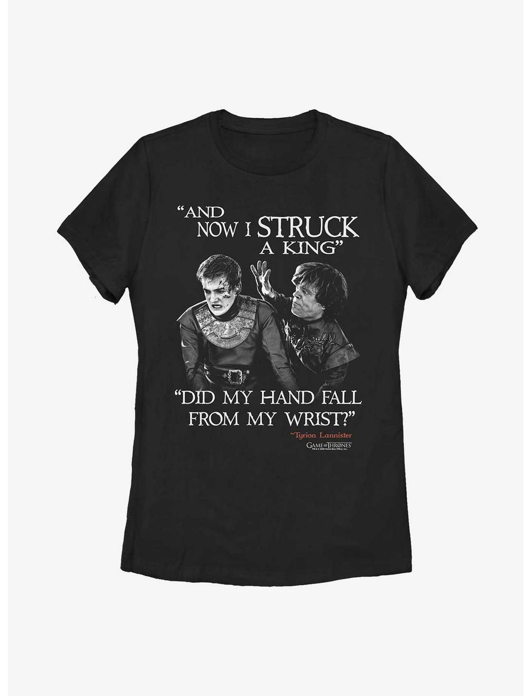 Game Of Thrones Now I Struck A King Womens T-Shirt, BLACK, hi-res