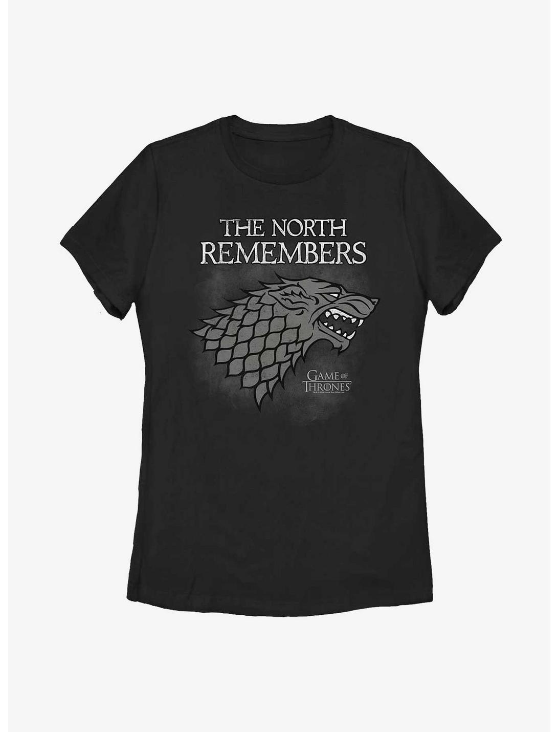 Game Of Thrones House Stark North Remembers Womens T-Shirt, BLACK, hi-res