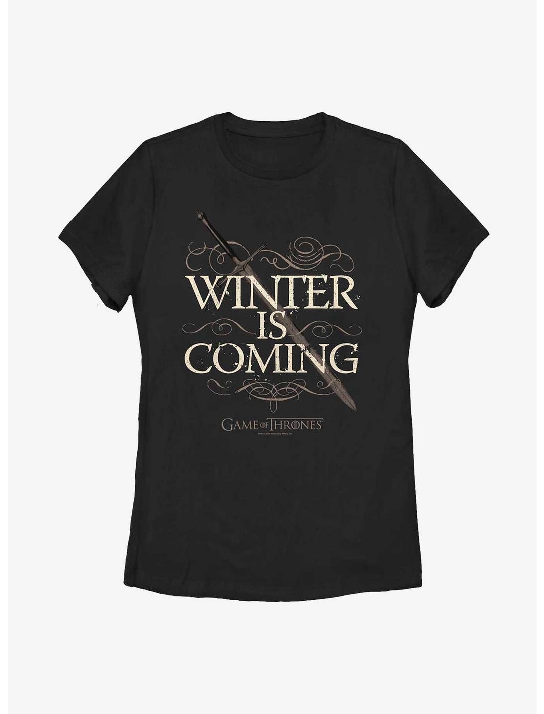 Game Of Thrones Winter Is Coming Sword Womens T-Shirt, BLACK, hi-res